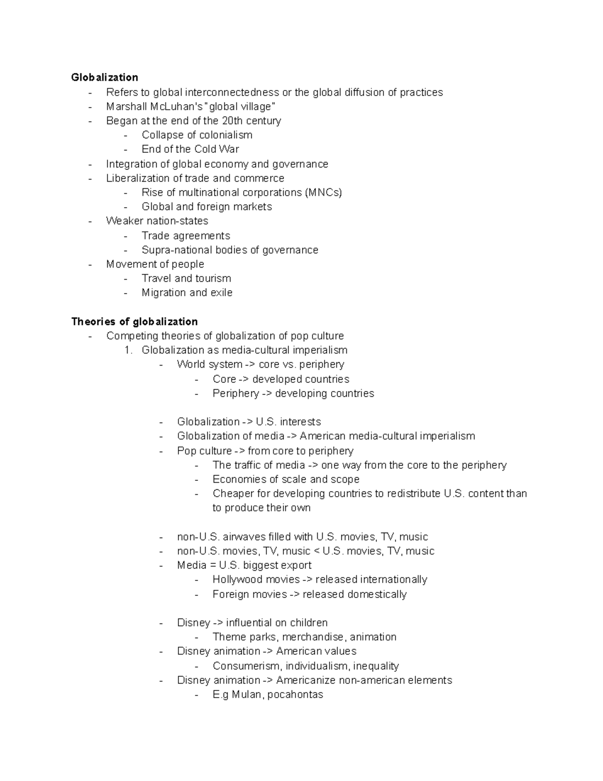 Animation and Globalization: Key Concepts and Theories - Studocu