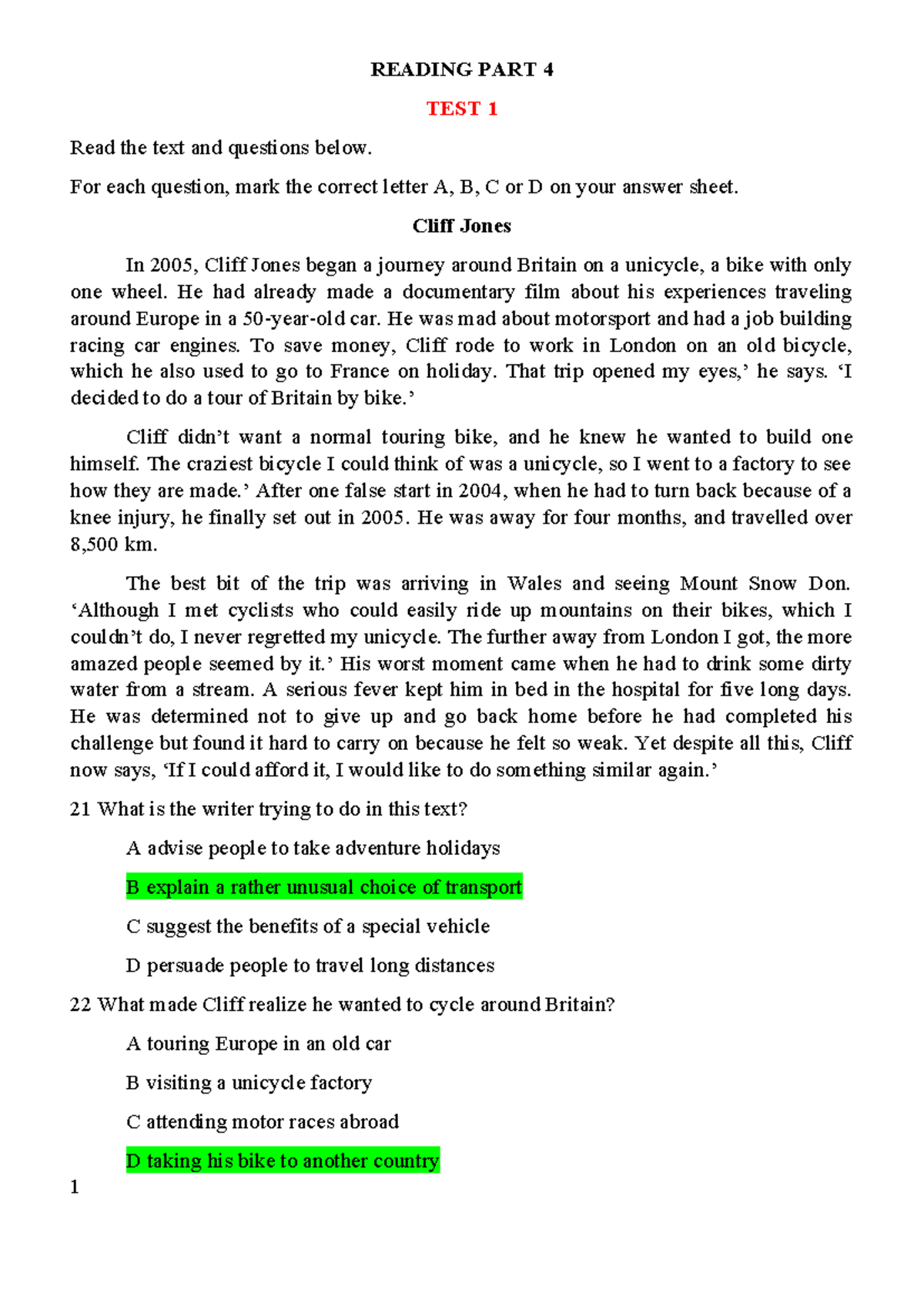 688073904 Reading Part 4: Comprehension and Questions - Studocu