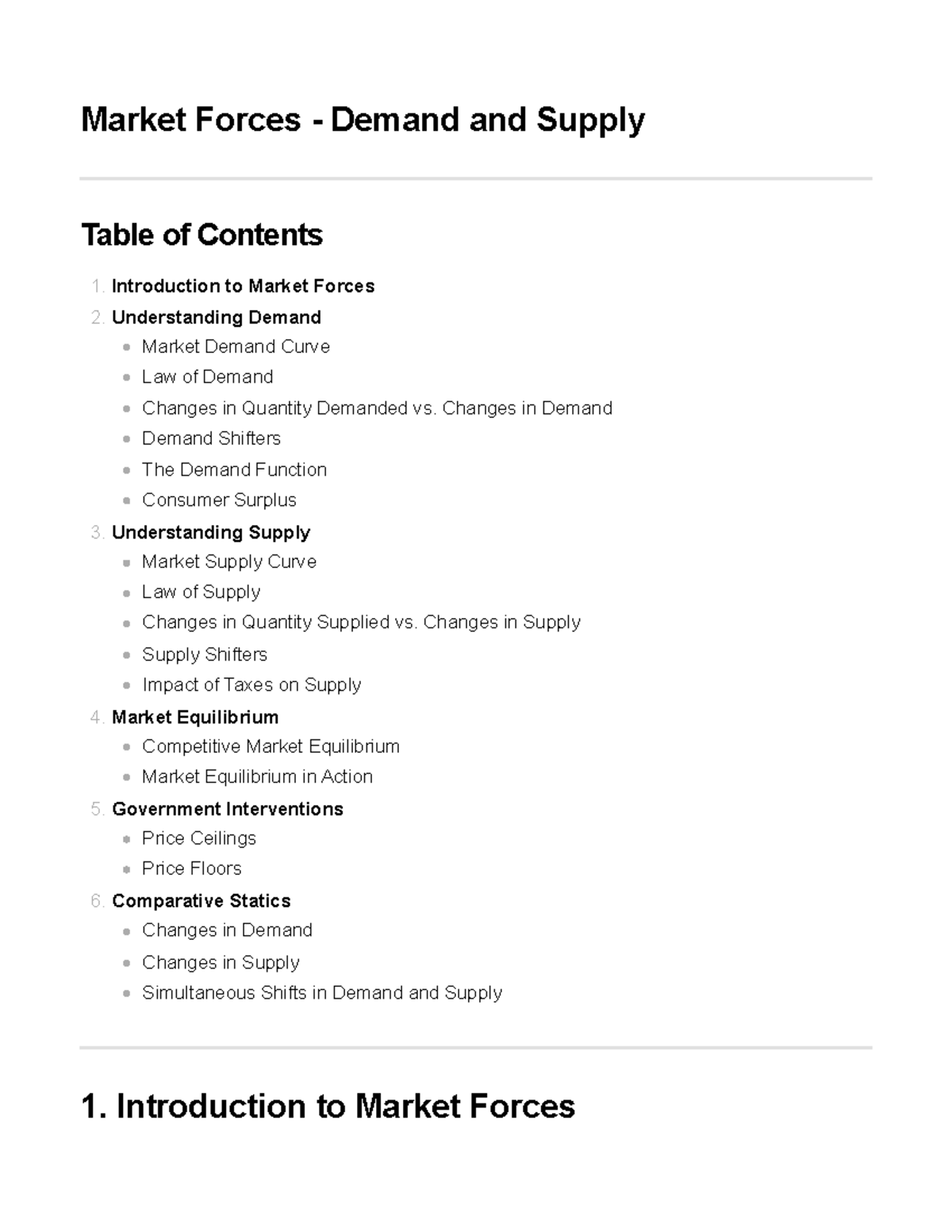 Ch 2 Market Forces - Demand and Supply - Market Forces - Demand and ...