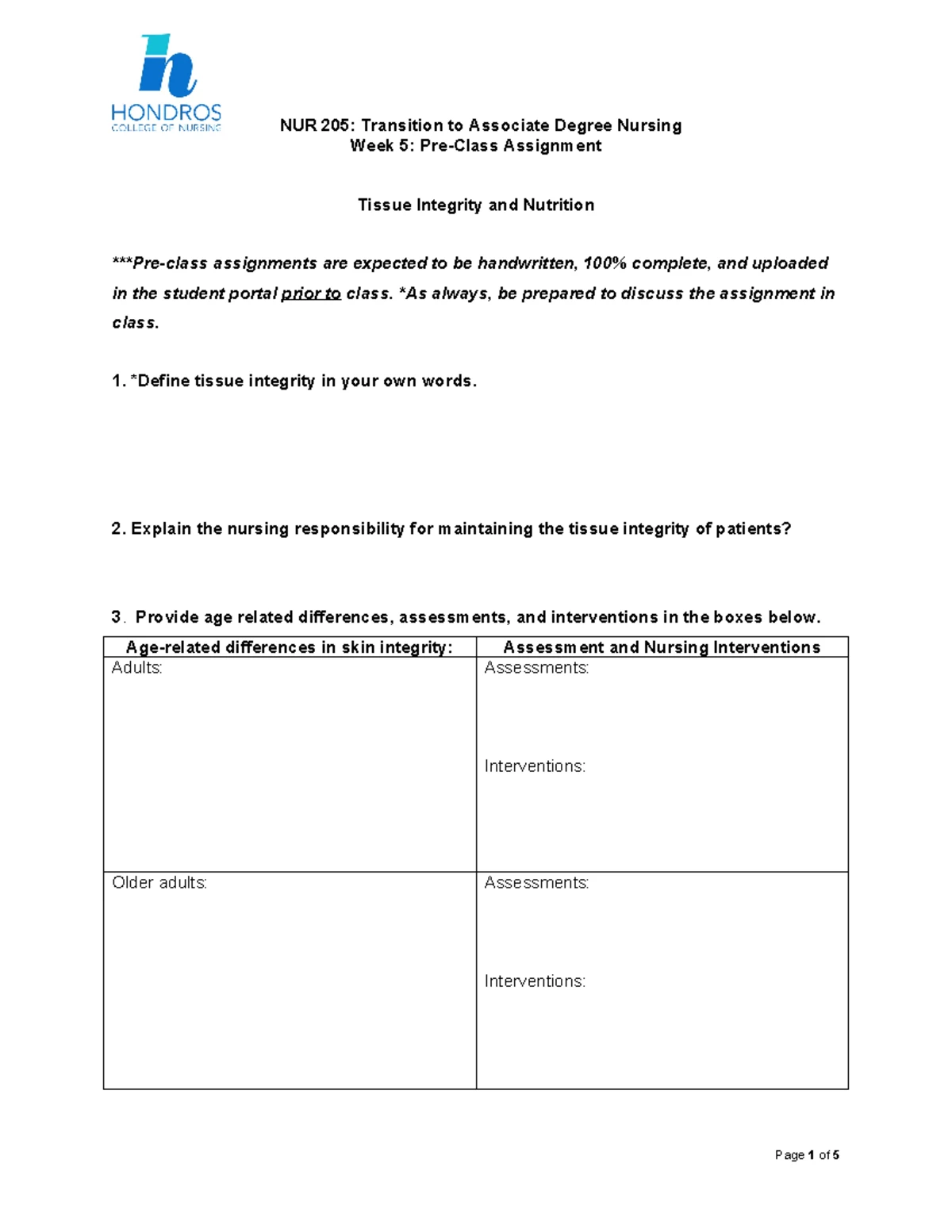 NUR 205 Transition to Associate Degree Nursing Overview and Key ...