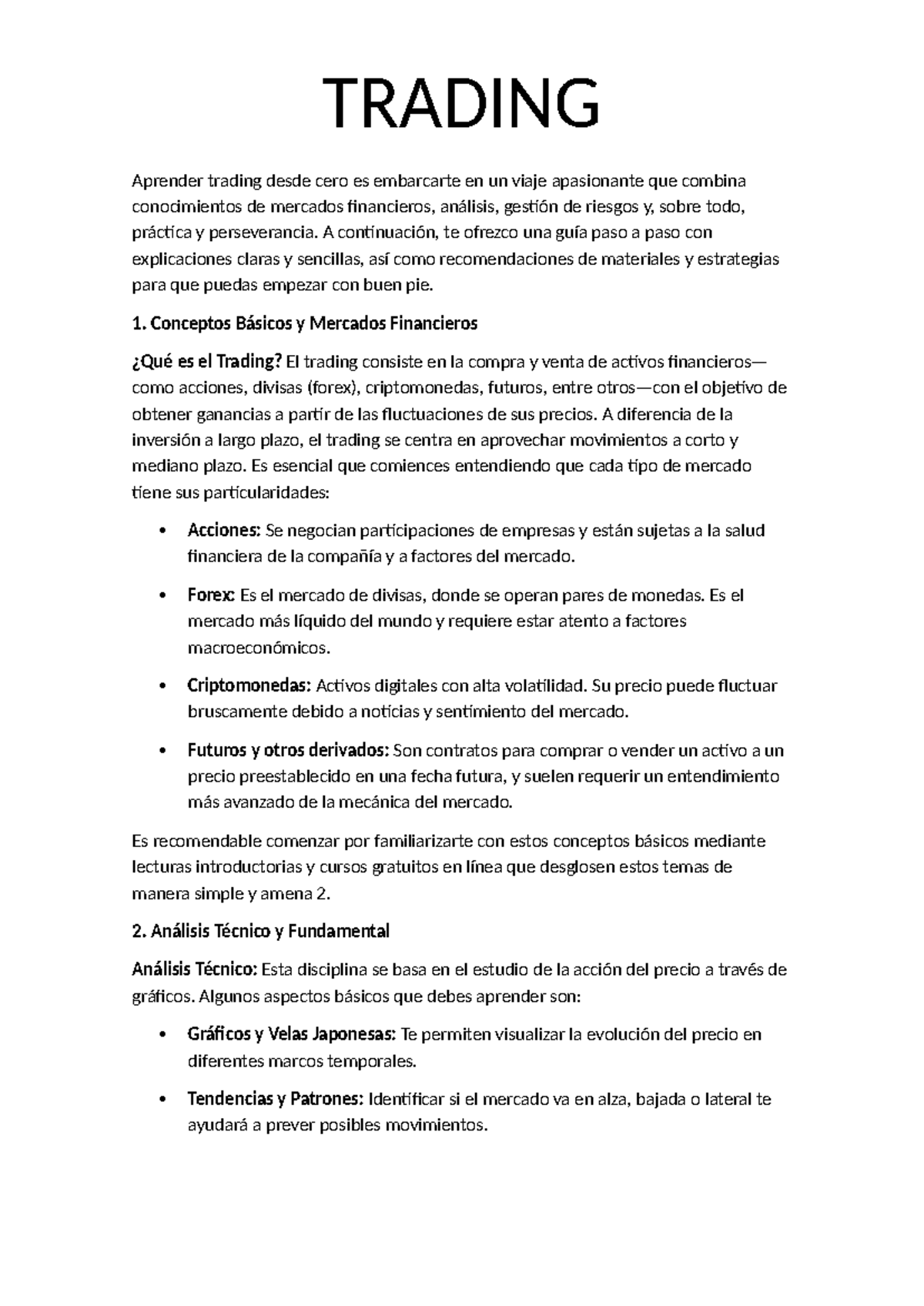 TRADING Guía Completa para Aprender Trading desde Cero - Studocu