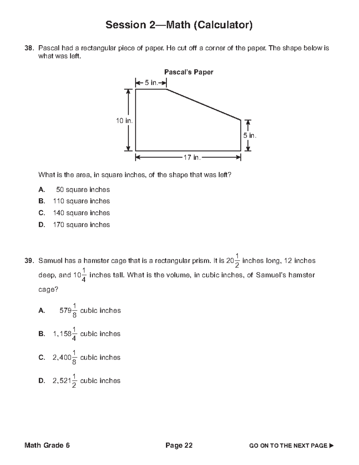 6th Grade Math Practice Questions (2Q) - Studocu