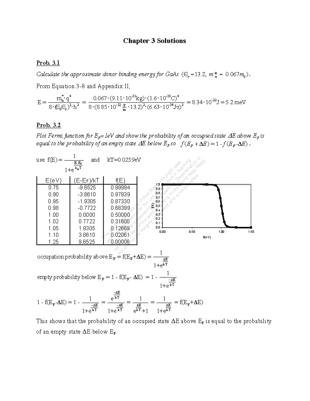 Chapter 3 Solutions for Solid State Electronic Devices (7th Edition ...