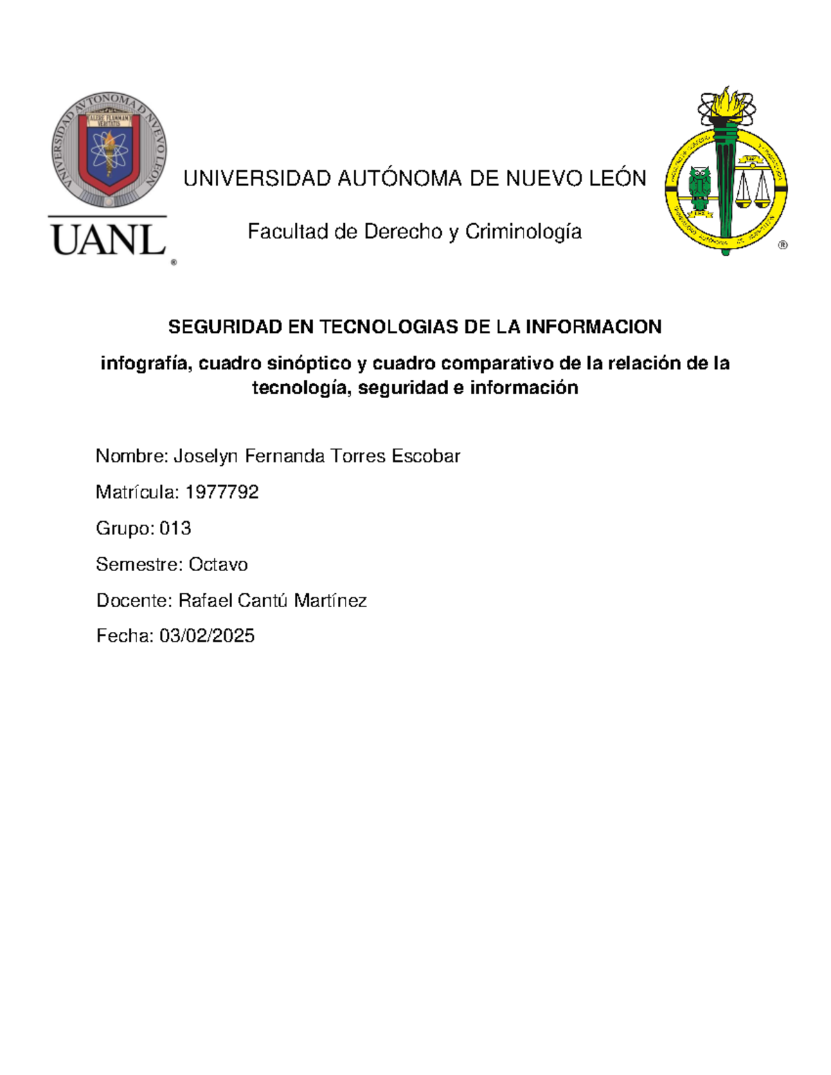 JFTE EV1 - Evidencia - UNIVERSIDAD AUTÓNOMA DE NUEVO LEÓN Facultad de ...