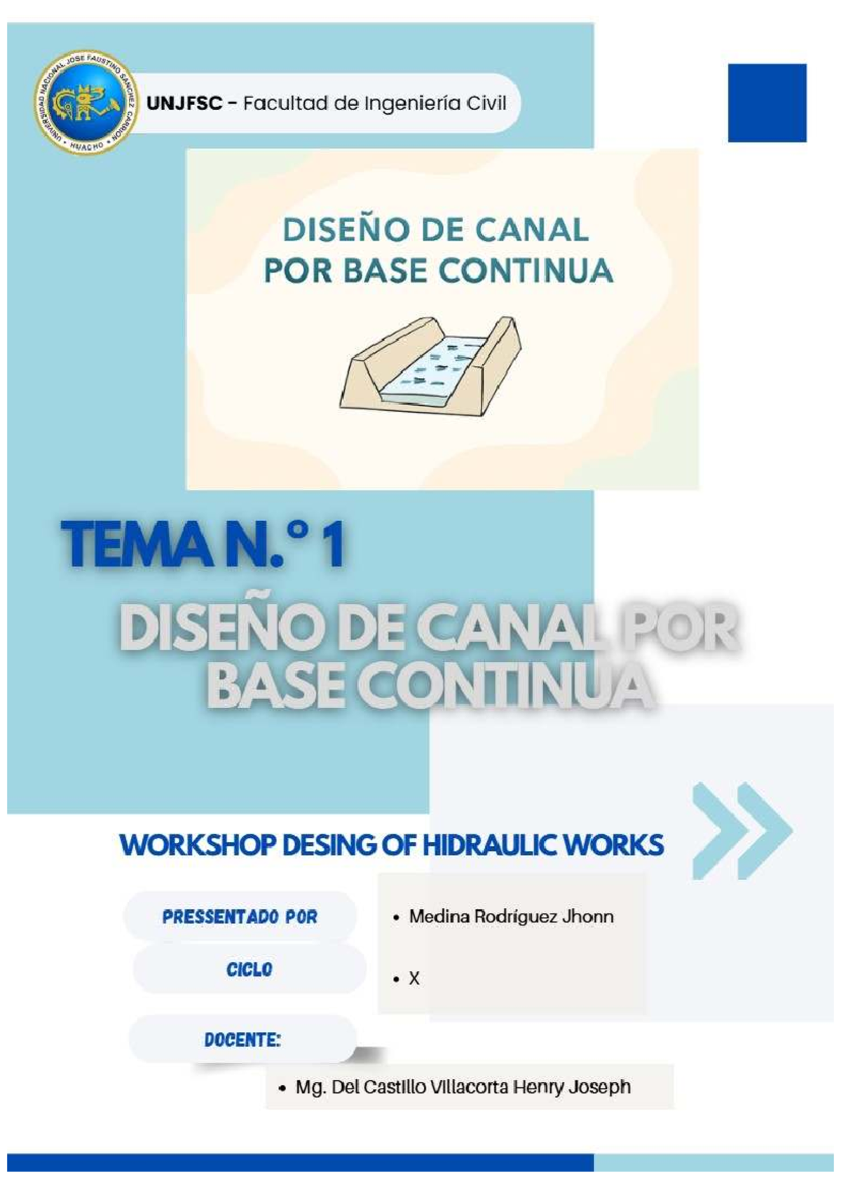 TEMA 1: Diseño de Canales por Base Continua en Ingeniería Hidráulica - Document Preview