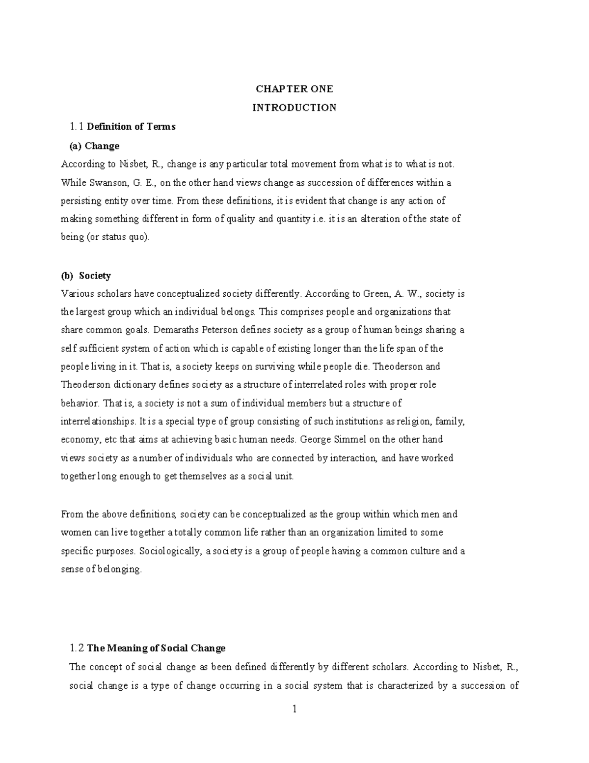 Social Change & Development: Chapter 1 Overview and Key Concepts - Studocu
