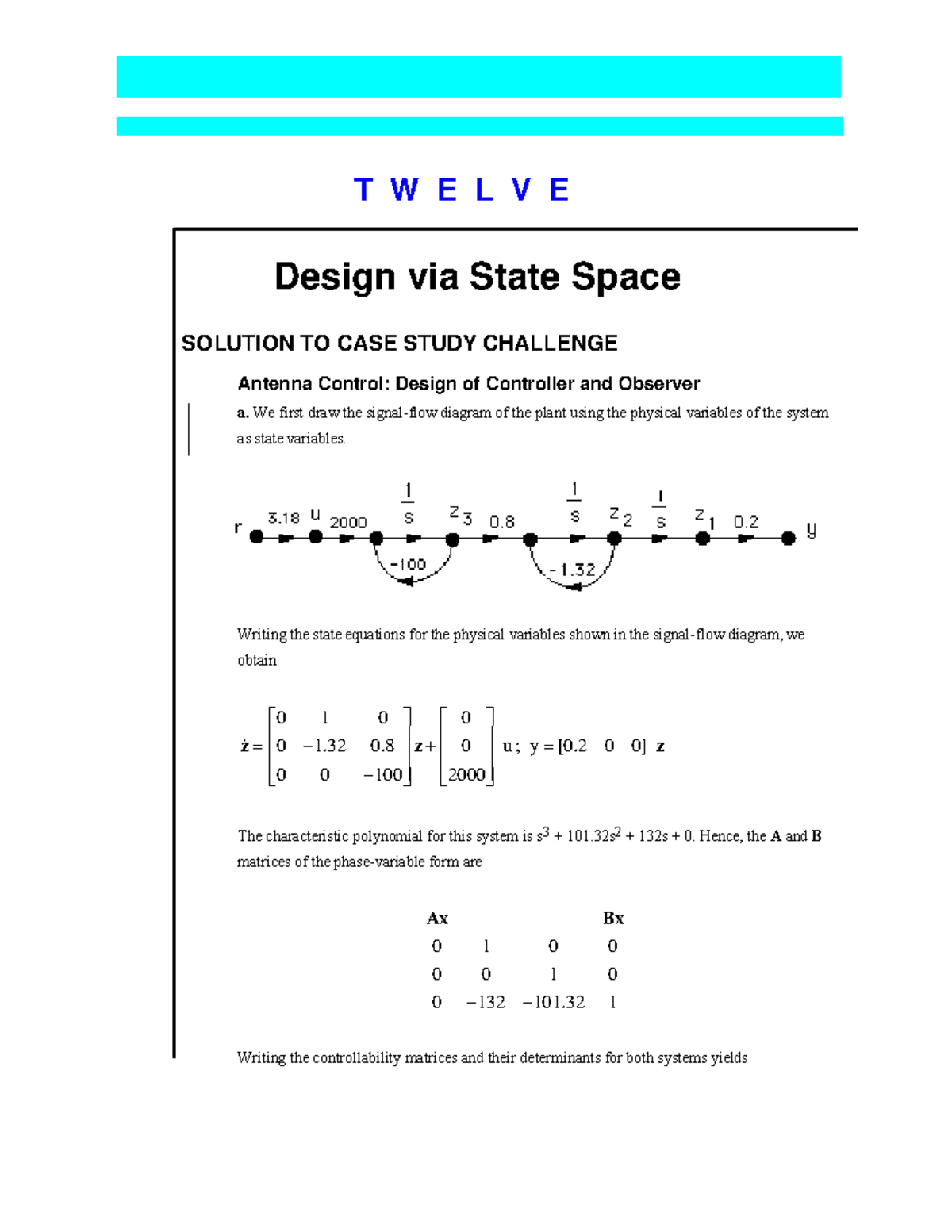 Chapter 12: Control Solutions for State Space Design Challenges - Studocu