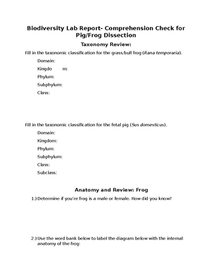 Final Practical Exam Study Guide: Invertebrate Anatomy & Development ...
