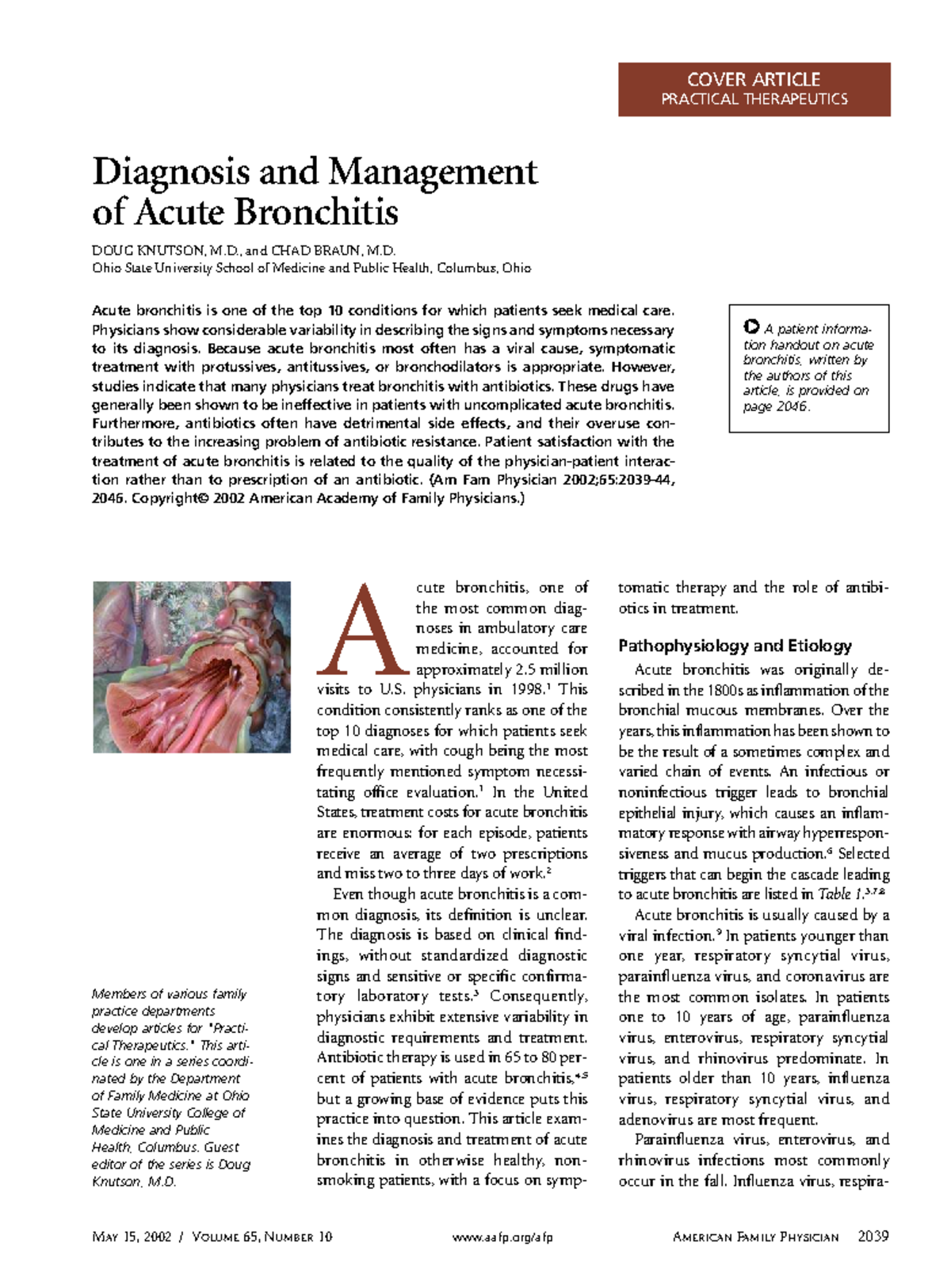Diagnosis and Management of Acute Bronchitis: A Practical Guide (5.18. ...