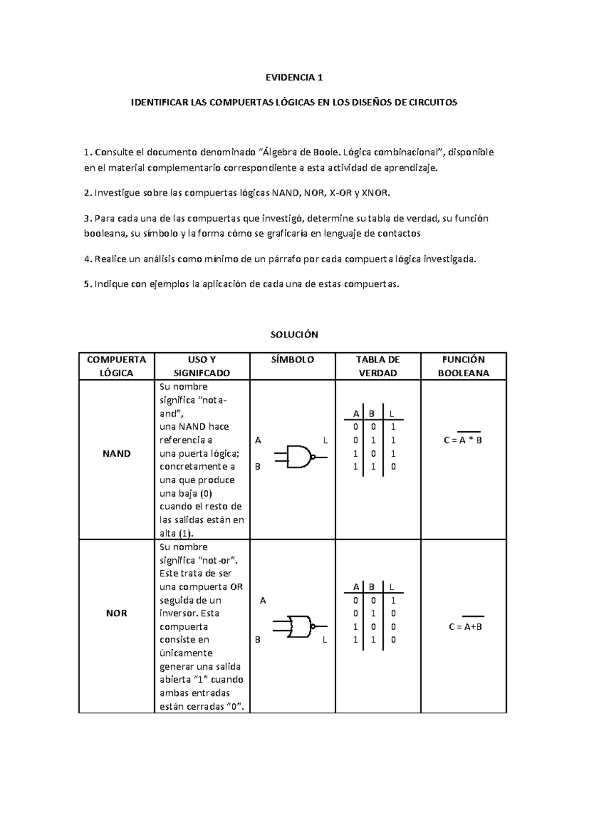Evidencia 1 - Análisis de Comp Gates en Circuitos Lógicos - Studocu