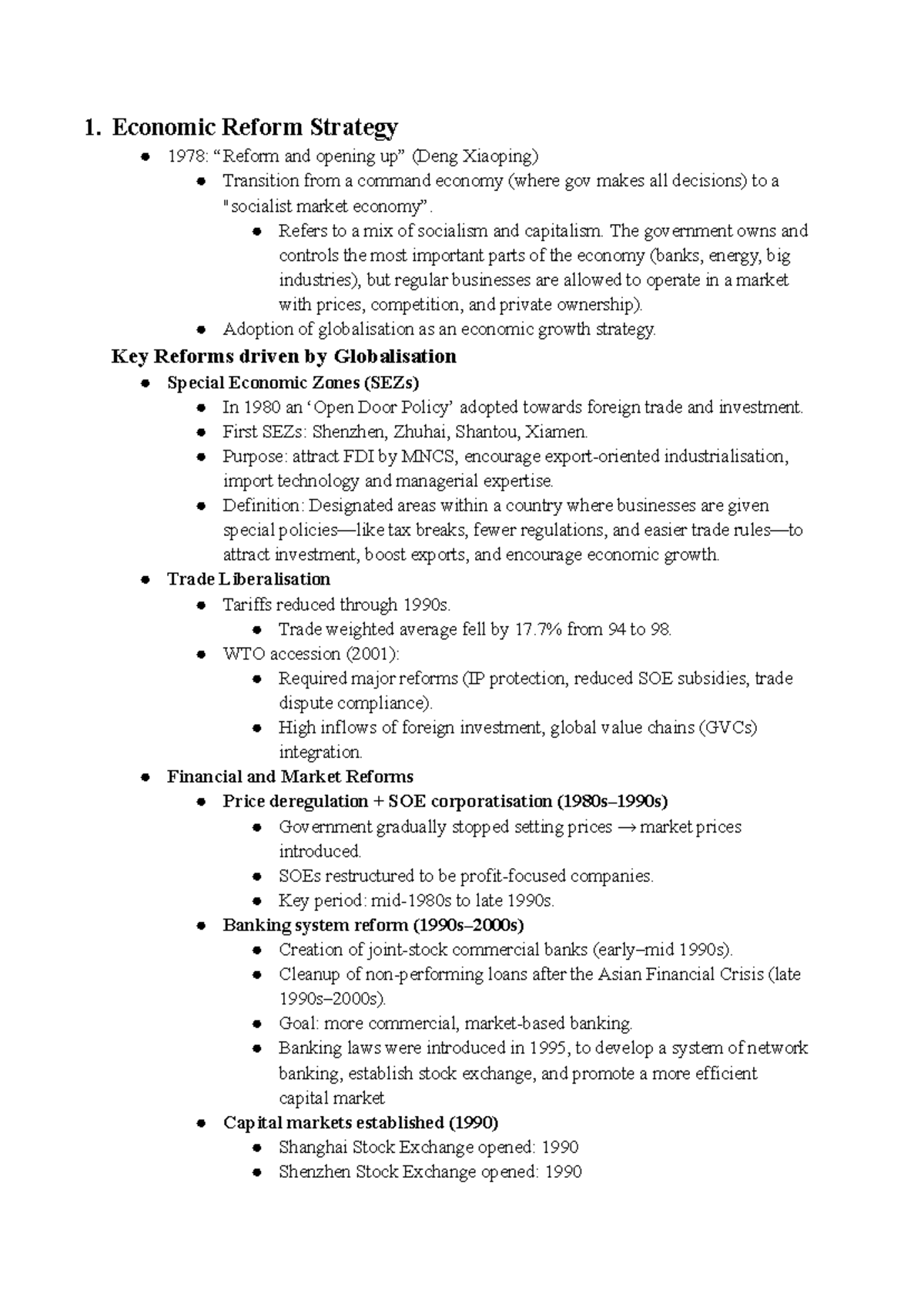 Case Study - China: Economic Reforms and Global Integration - Studocu
