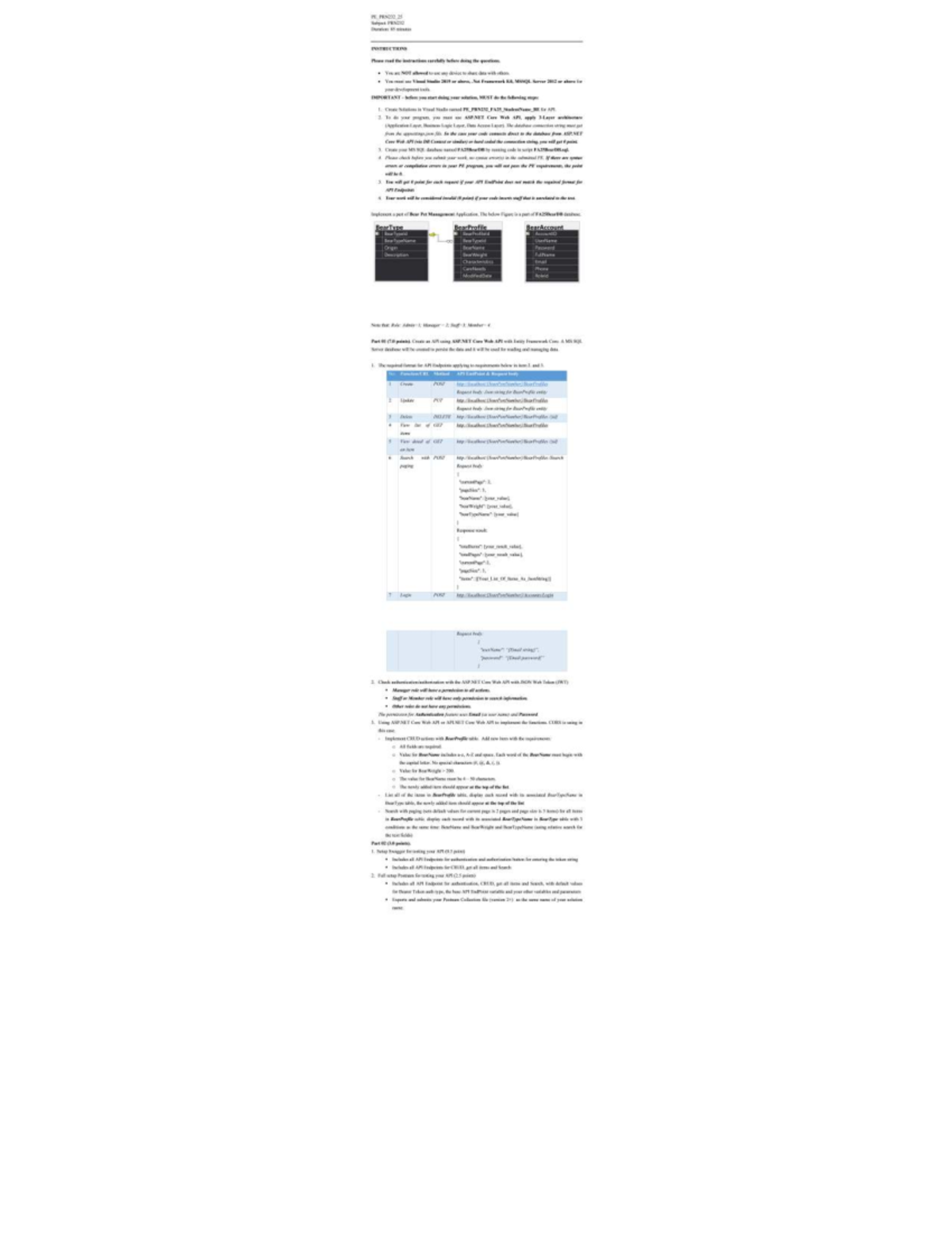 PRN232 FA25 PE Block 10w Exam Paper Instructions and Guidelines - Studocu