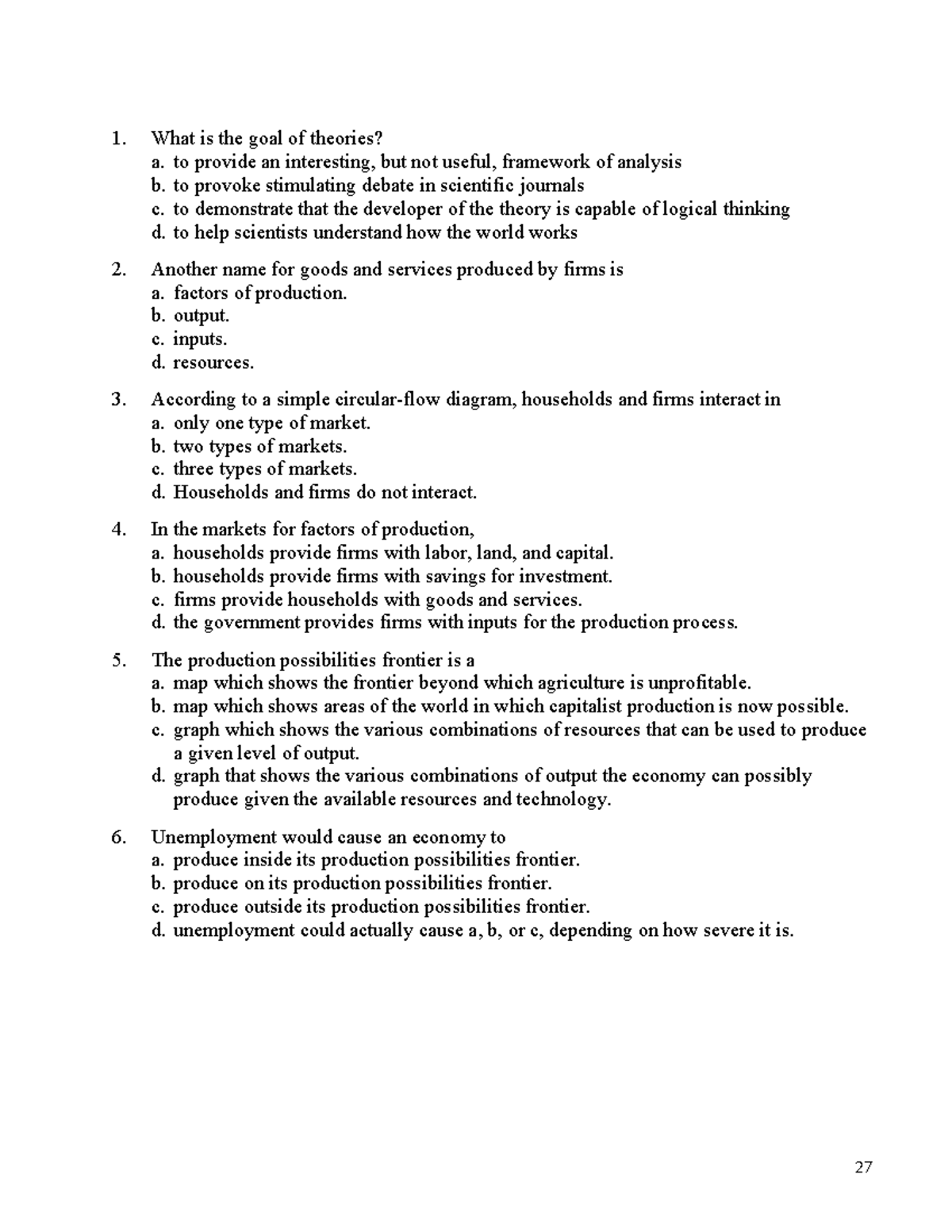Test Review: Chapters 2 & 3 - Key Concepts in Economics - Studocu