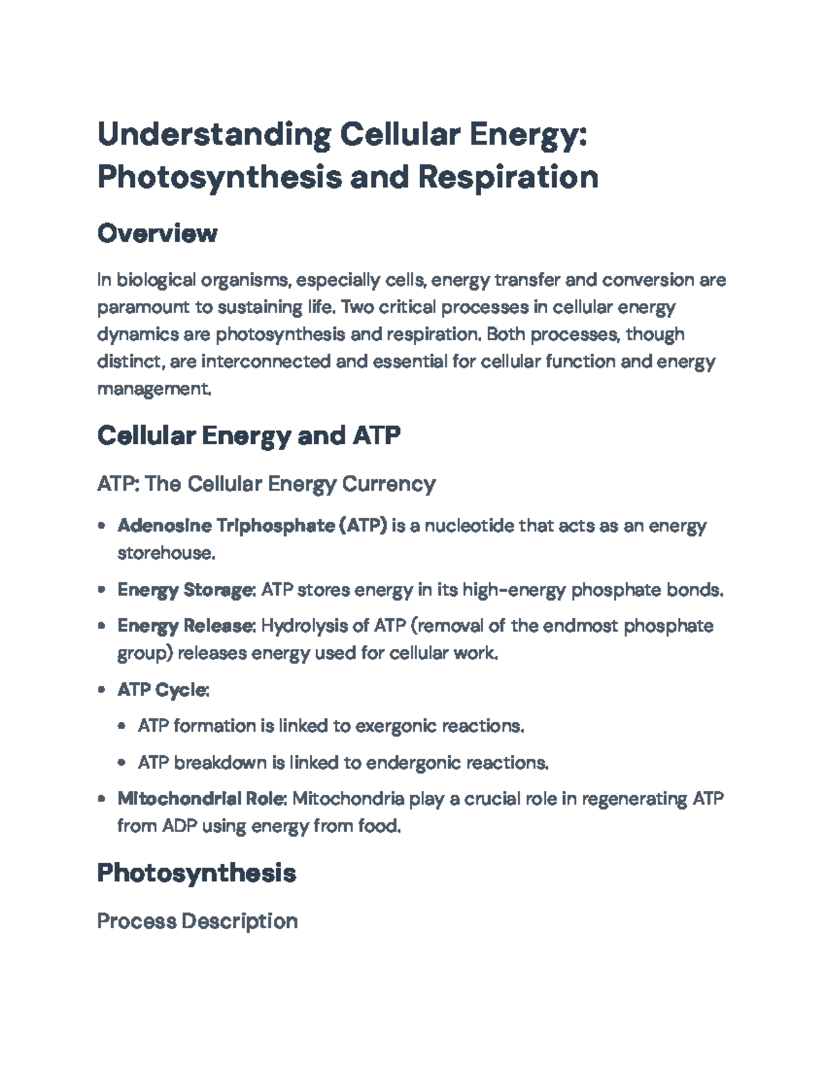 Cellular Energy Dynamics: Photosynthesis & Respiration Overview ...