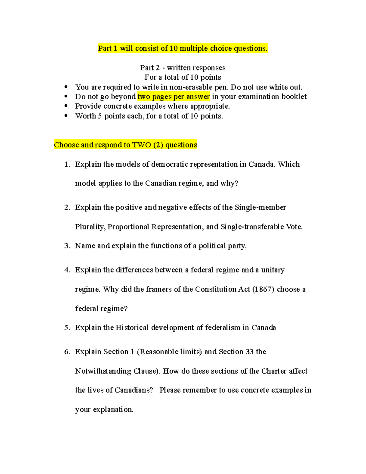 Study Guide Test 2 CD F22 - Part 1 will consist of 10 multiple choice ...