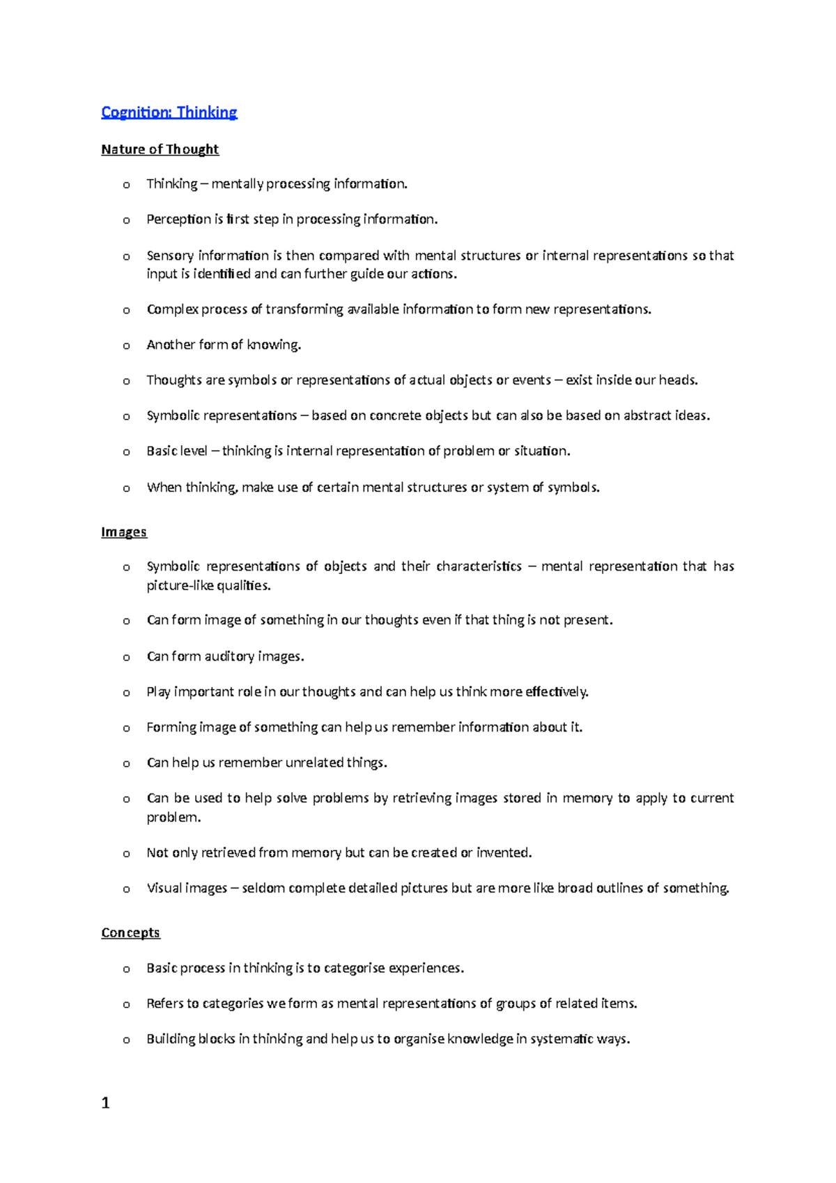 Basic Psychology PYC1501: Understanding Cognition and Thinking - Studocu