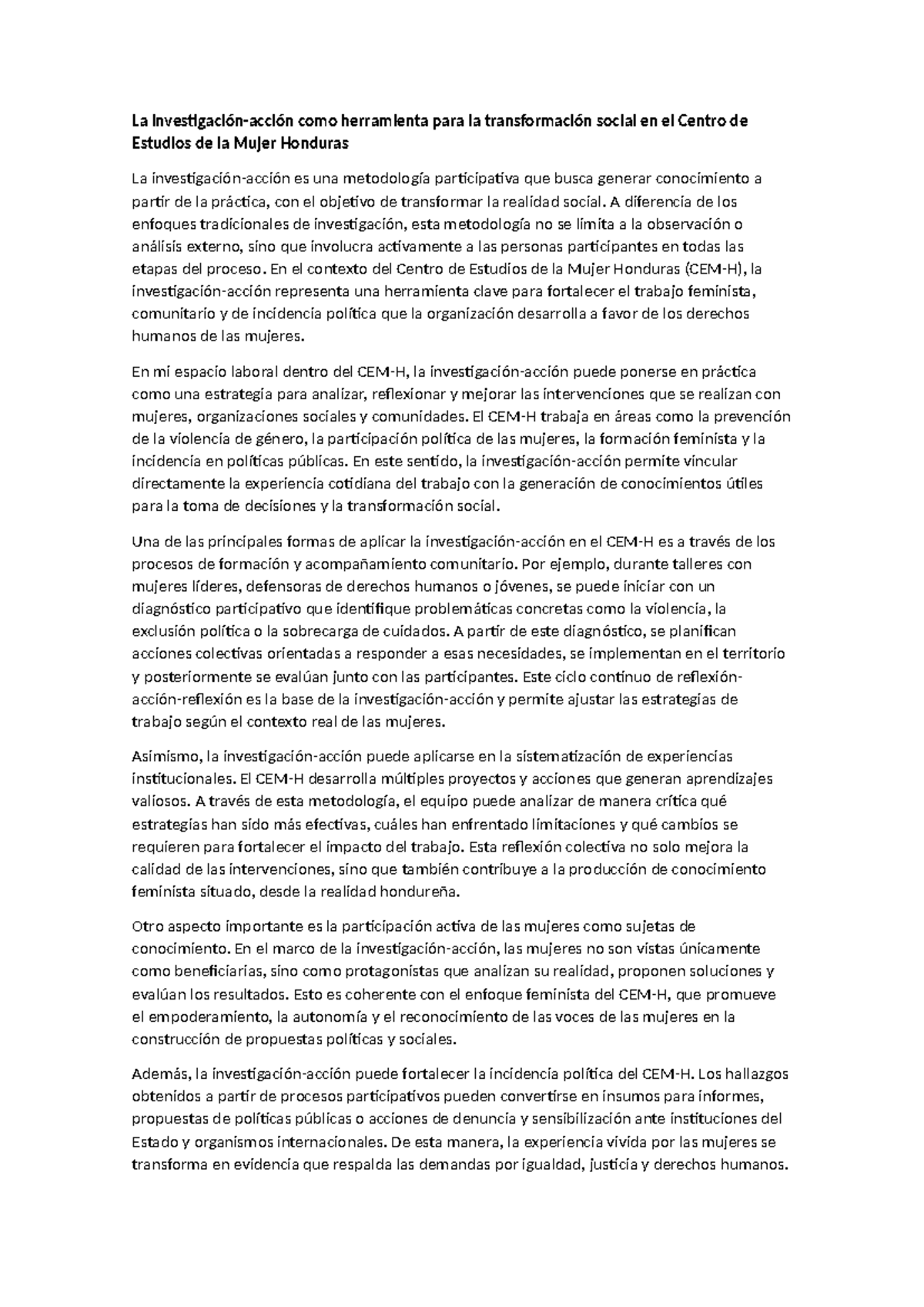 La como herramienta de transformación social en Honduras - Tarea 2 ...