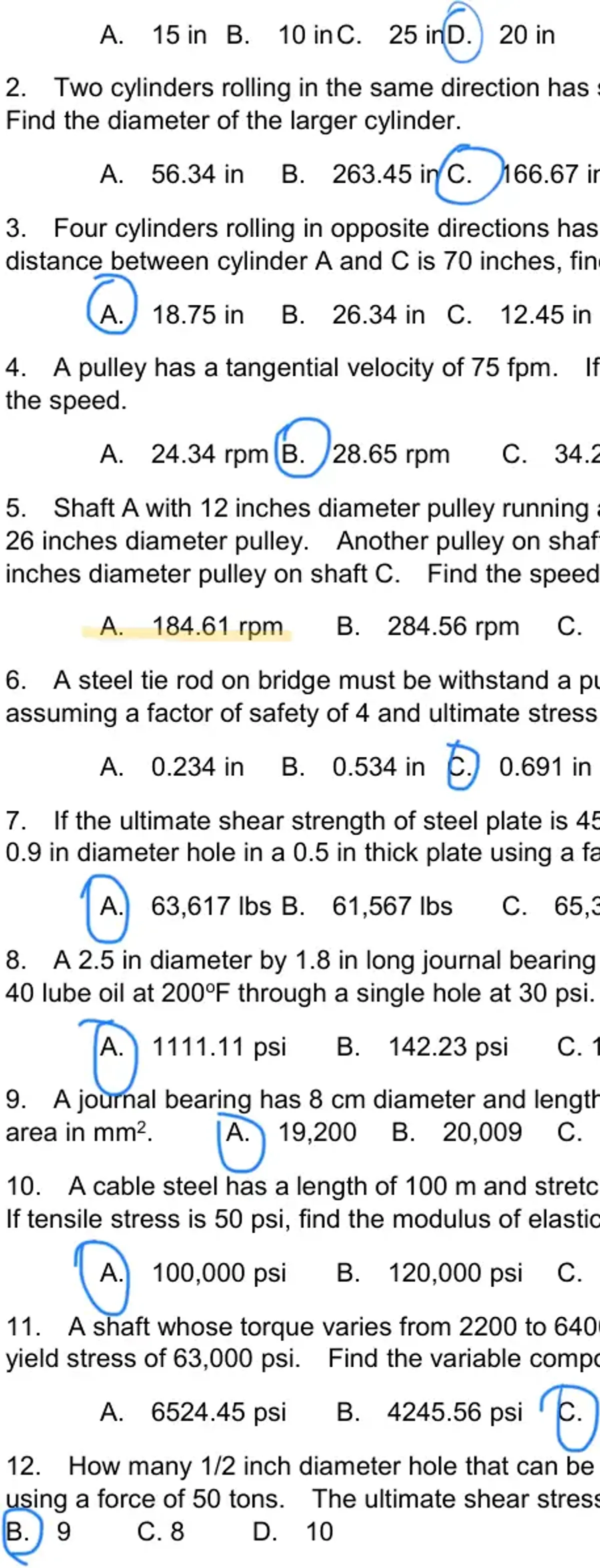 Problem Set MD 1 & 2 - Understanding Stresses & Machine Elements - Studocu
