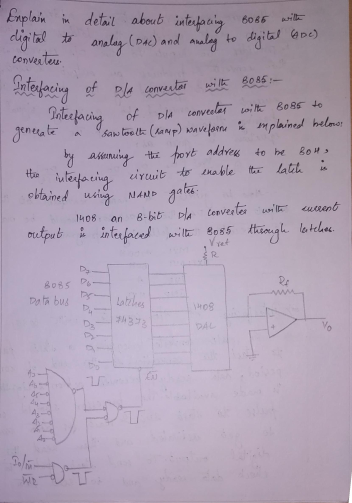 COMP Unit 4: Interfacing DAC and ADC with 8085 Processor - Studocu