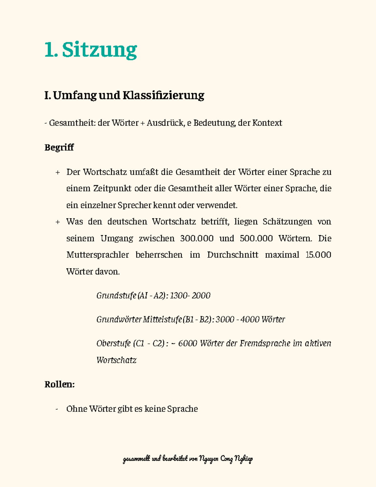 Didaktik Des Wortschatzes Im Deutschunterricht AI A2 Studocu
