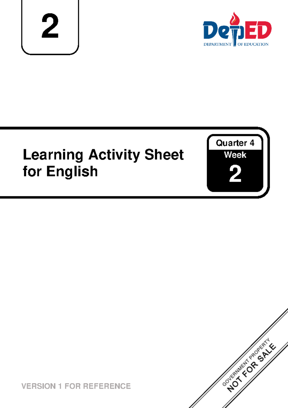 LAS English 2 Q4 Wk 2: Learning Activity Sheet v1 - Studocu