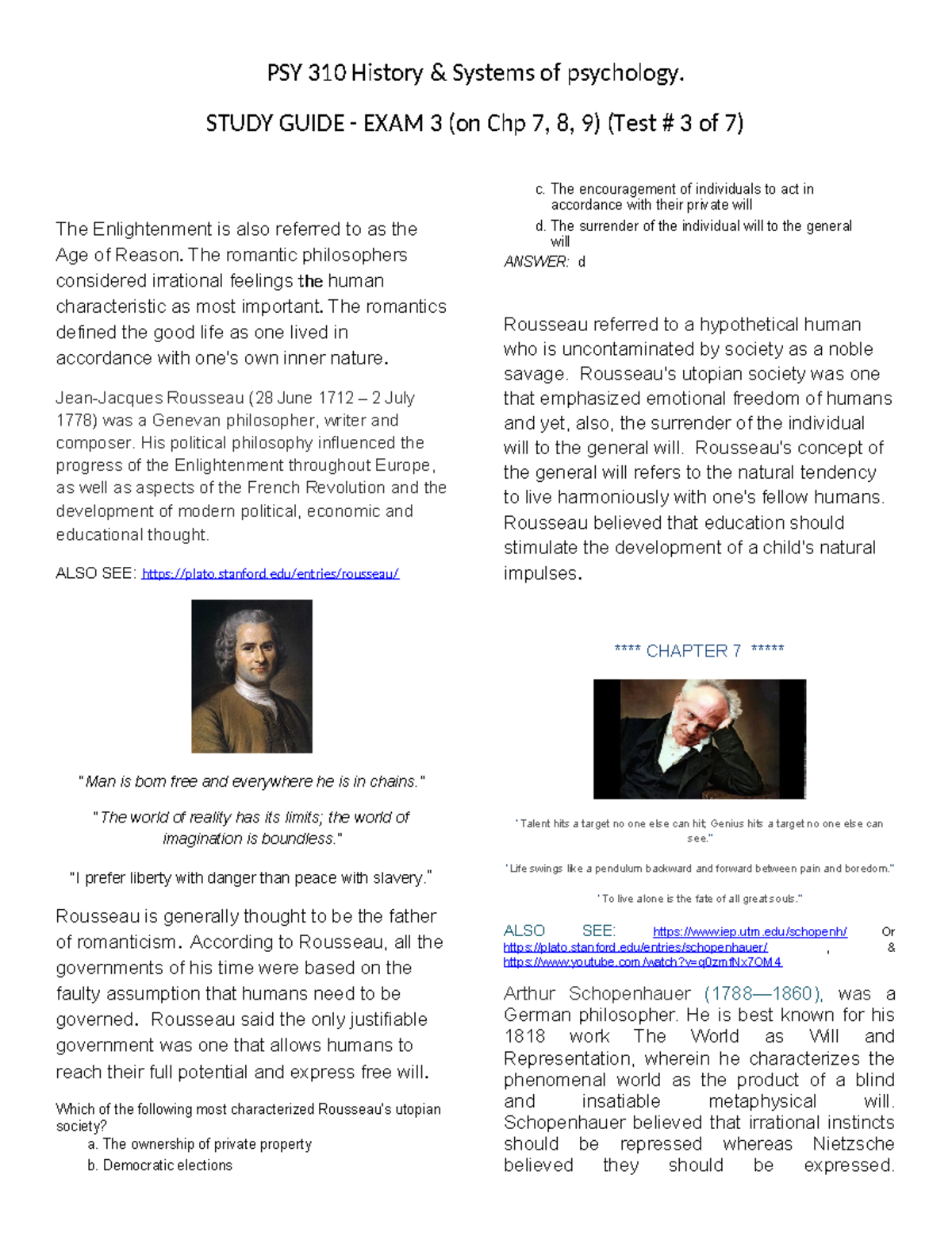PSY 310 Study Guide: Exam 3 on Chps 7, 8, & 9 in Psychology - Studocu