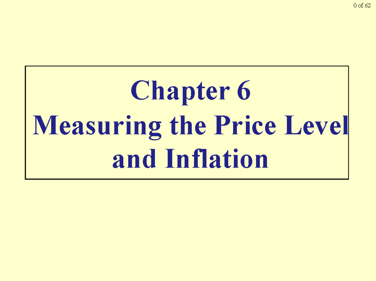 Chapter 6: Measuring the Price Level and Inflation - Studocu