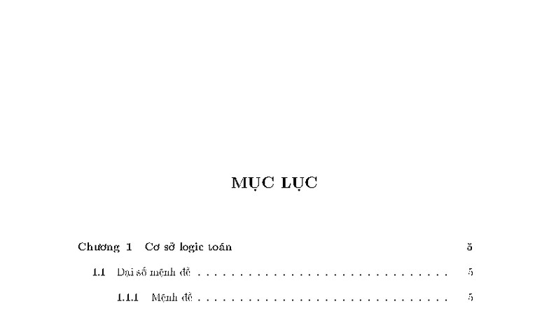 MÖC LÖC 1 Logic Concepts and Exercises Overview - Studocu