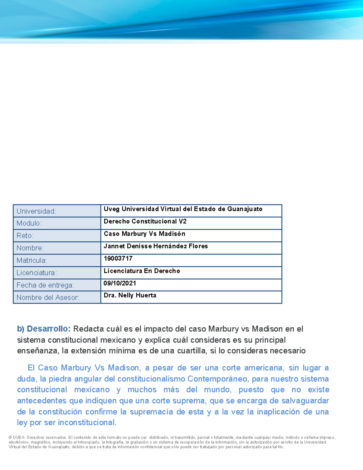 Reto 3: Análisis del Impacto del Caso Marbury vs Madison en Derecho ...