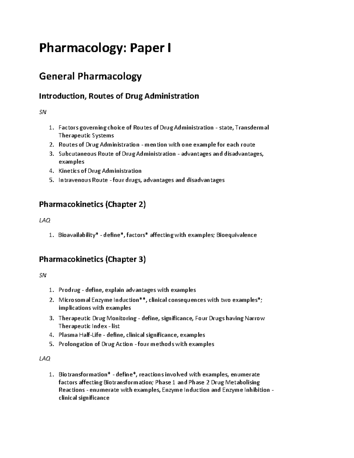 Pharmacology Paper I & II: Comprehensive Study Notes for II Year Final ...