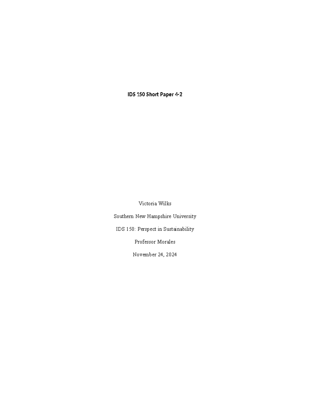 IDS 150 Short Paper 4: Sustainability Practices at Walt Disney Co ...