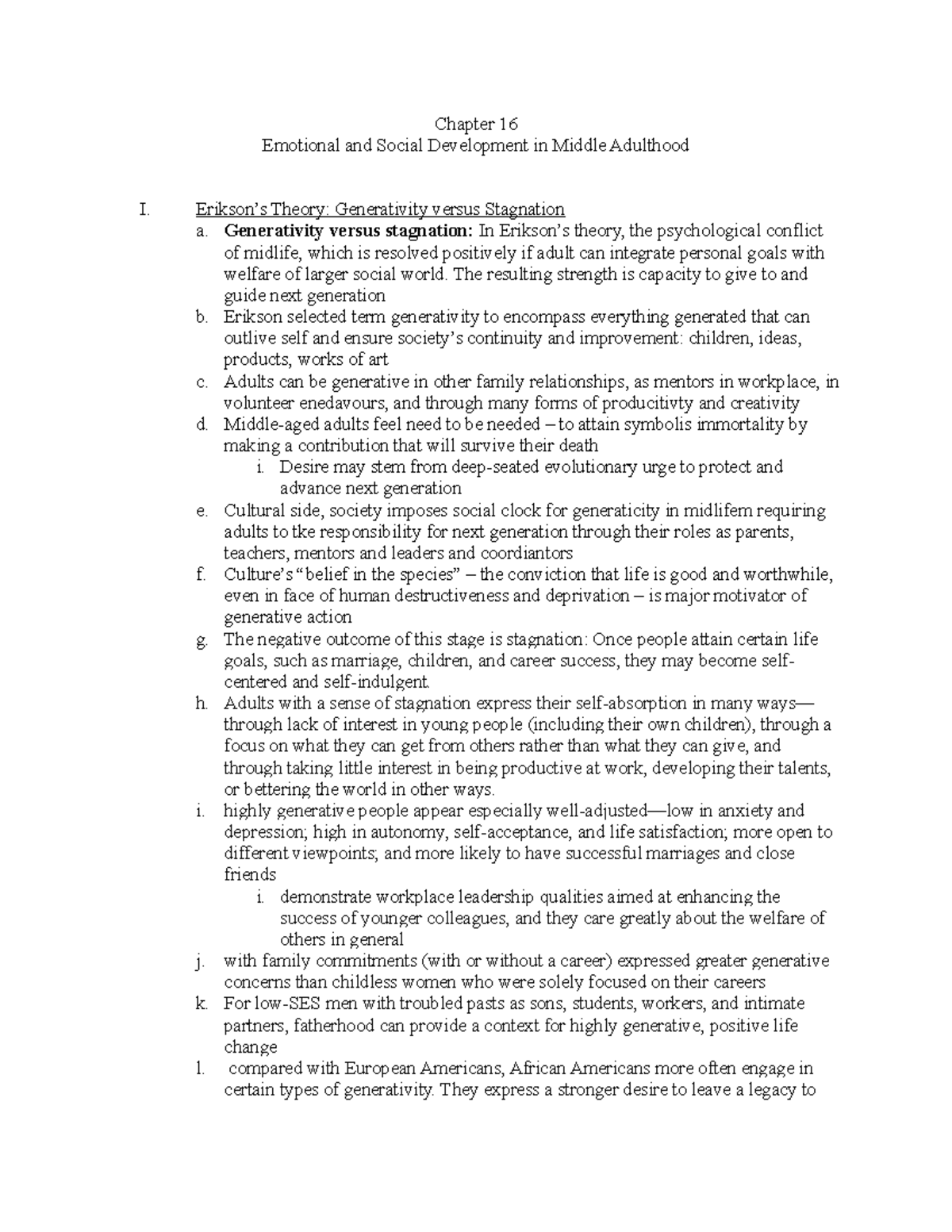 Chapter 16 Notes - Chapter 16 Emotional and Social Development in ...