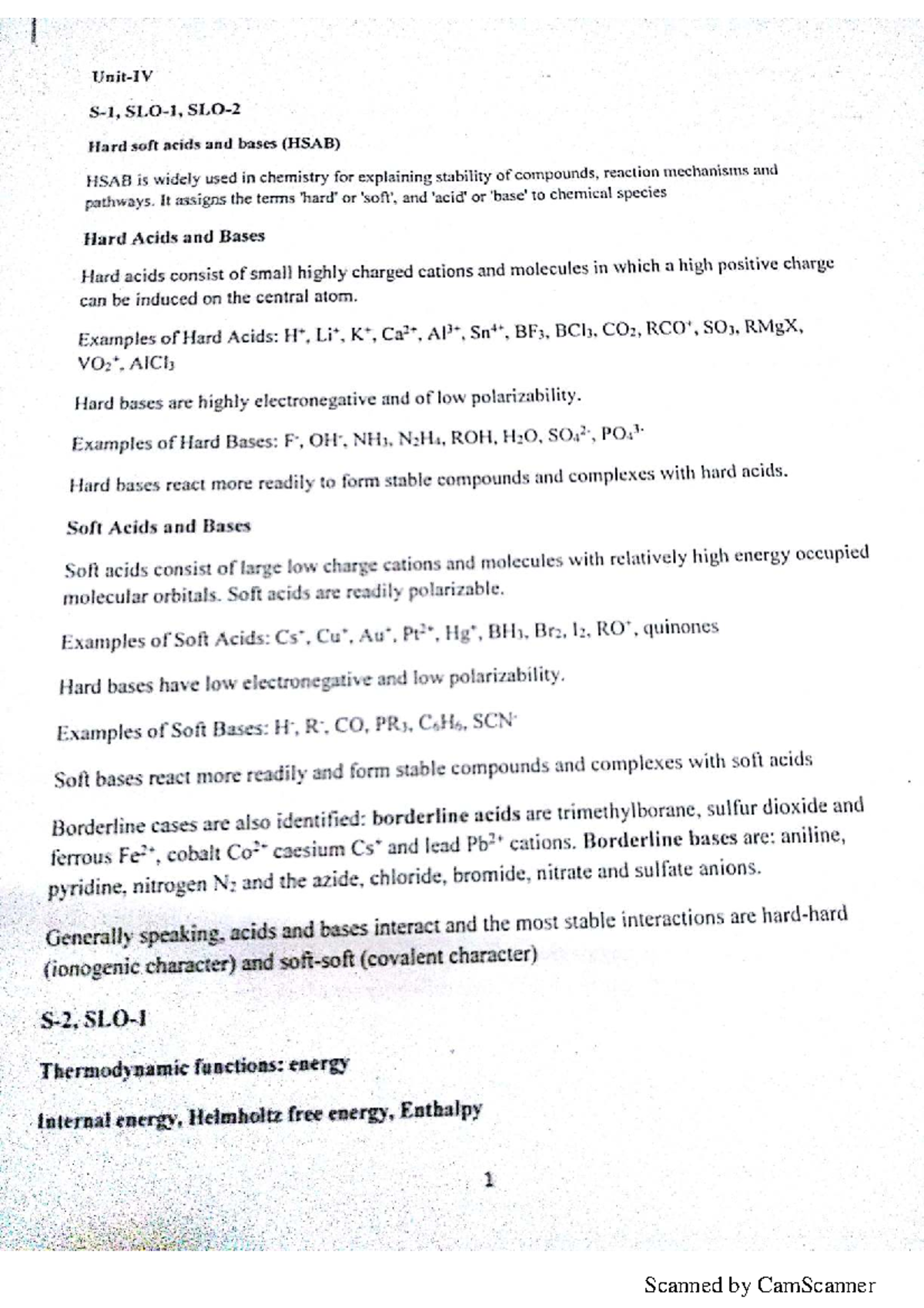 Chemistry Unit 4 - Notes of polymers - Hard soft acids and bases (HSAB ...