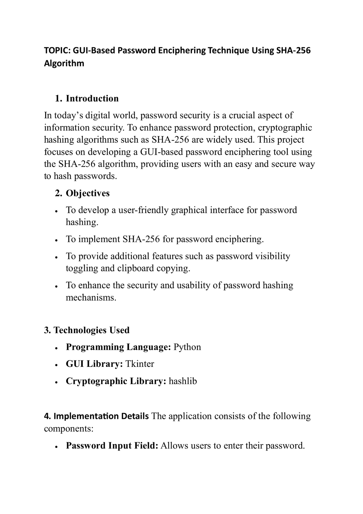 GUI-based password enciphering tool using the SHA-256 algorithm - TOPIC ...