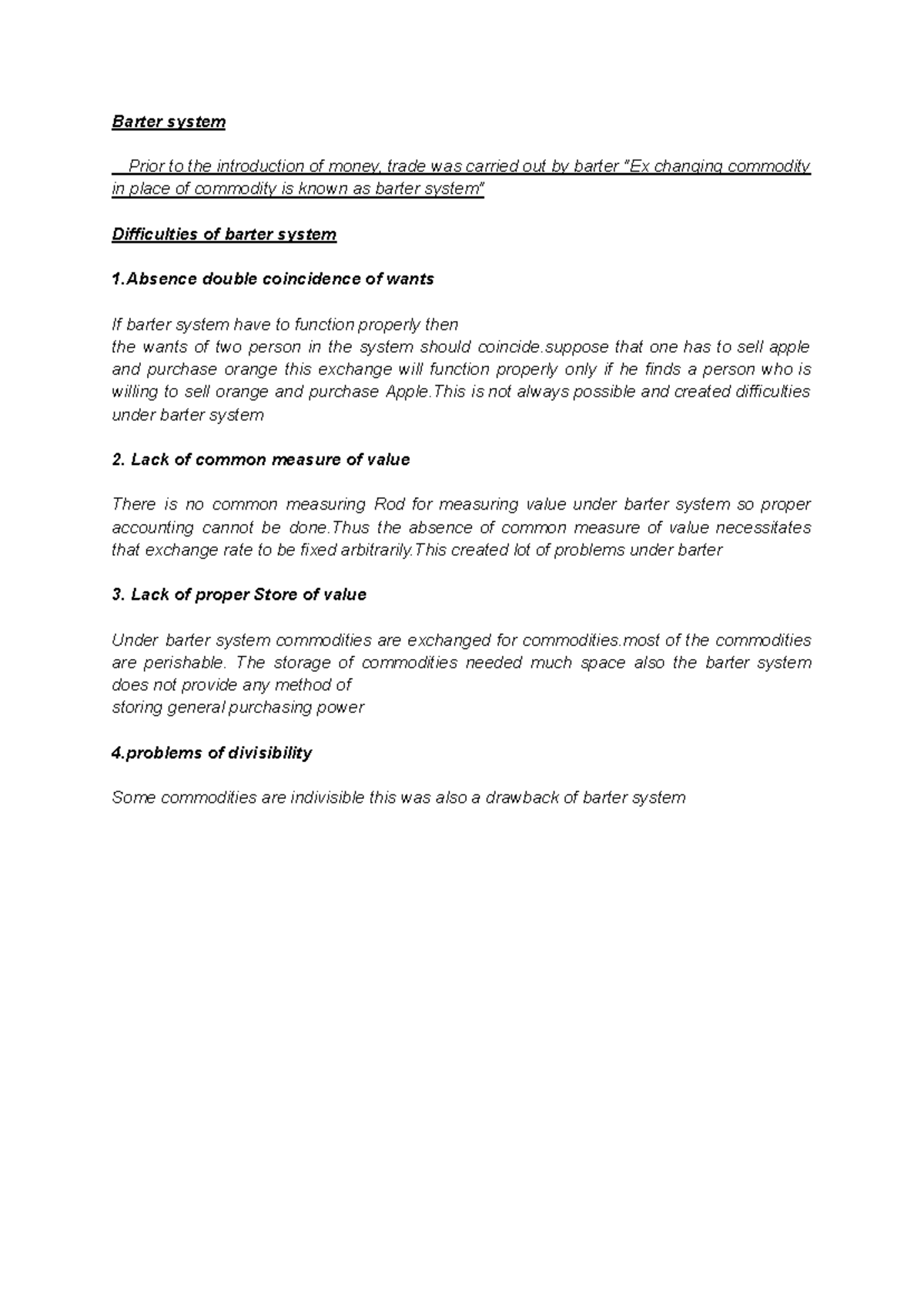 Difficulties of the Barter System: Issues Before Money Introduction ...
