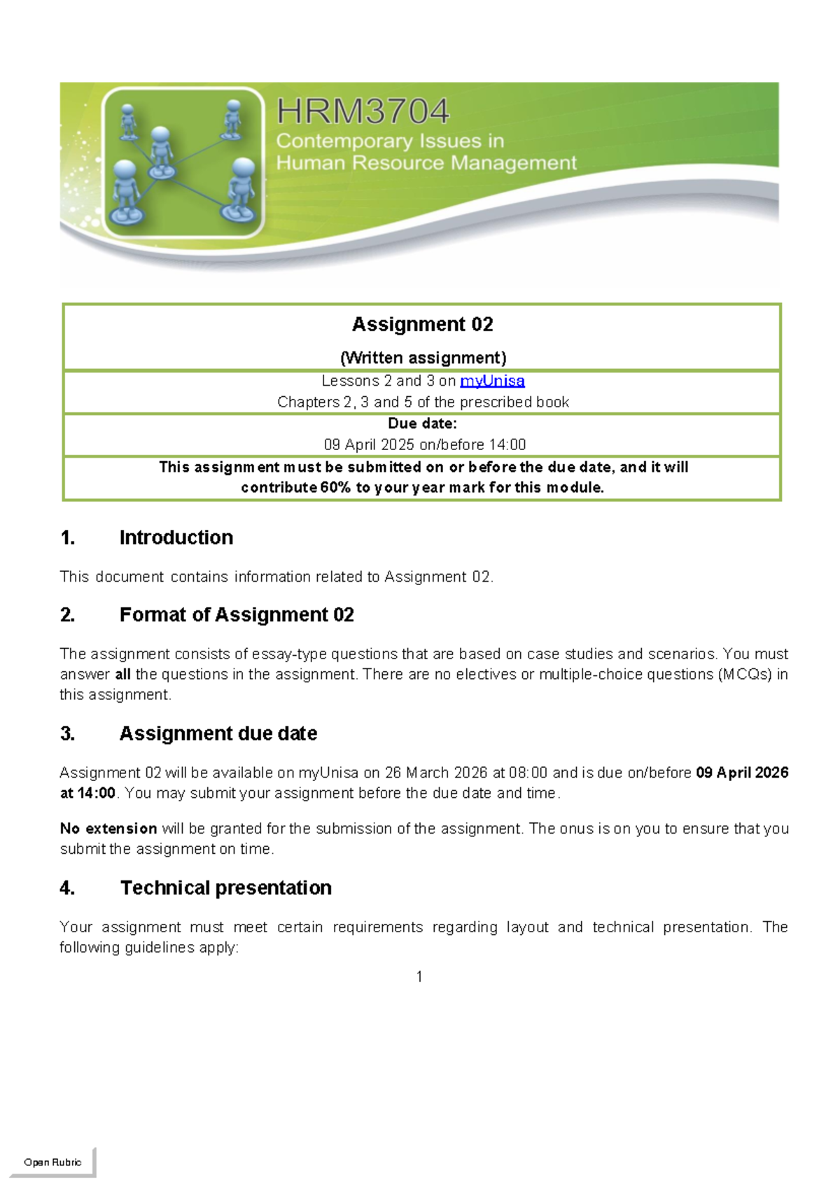 Assignment 02: Lessons 2 & 3 Overview and Case Studies (UNISA 2026 ...