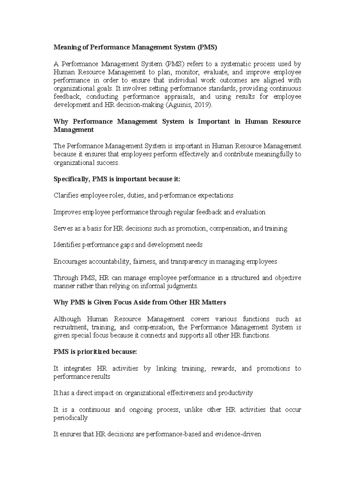 PMS in HRM: Understanding Performance Management Systems - Studocu
