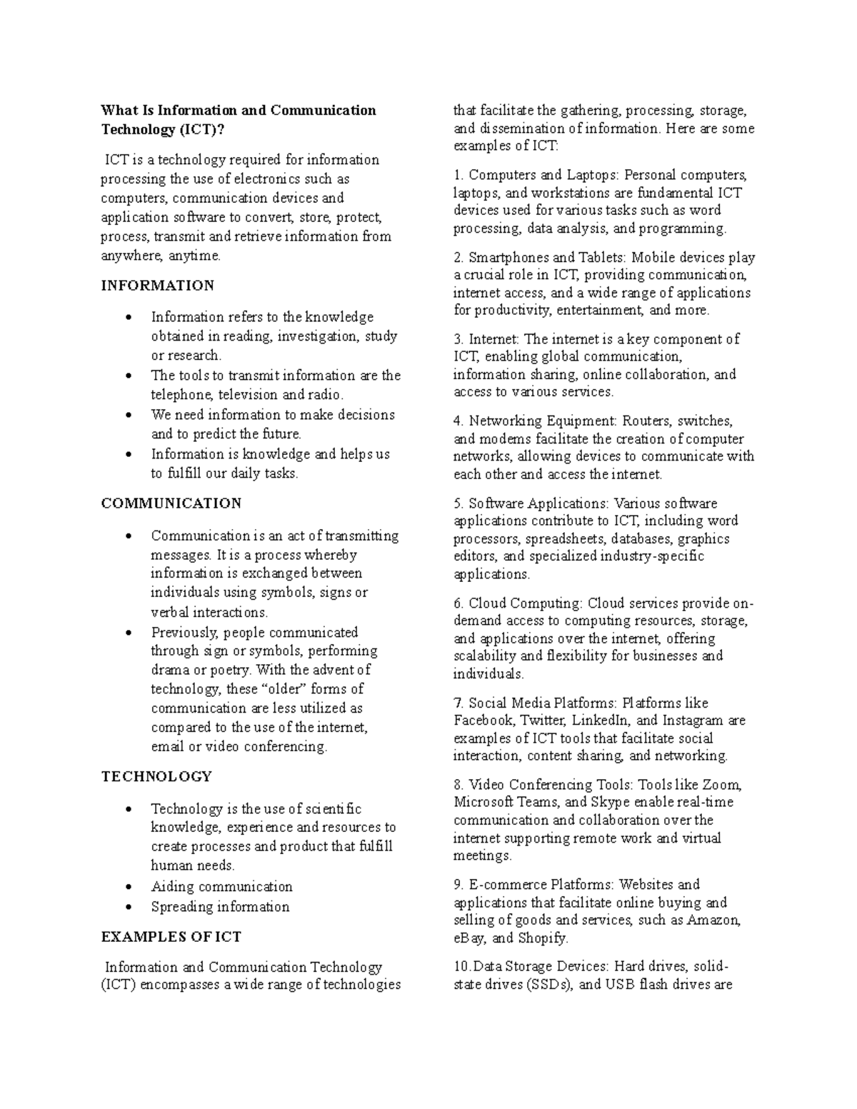 IT 101: Understanding Information and Communication Technology (ICT ...