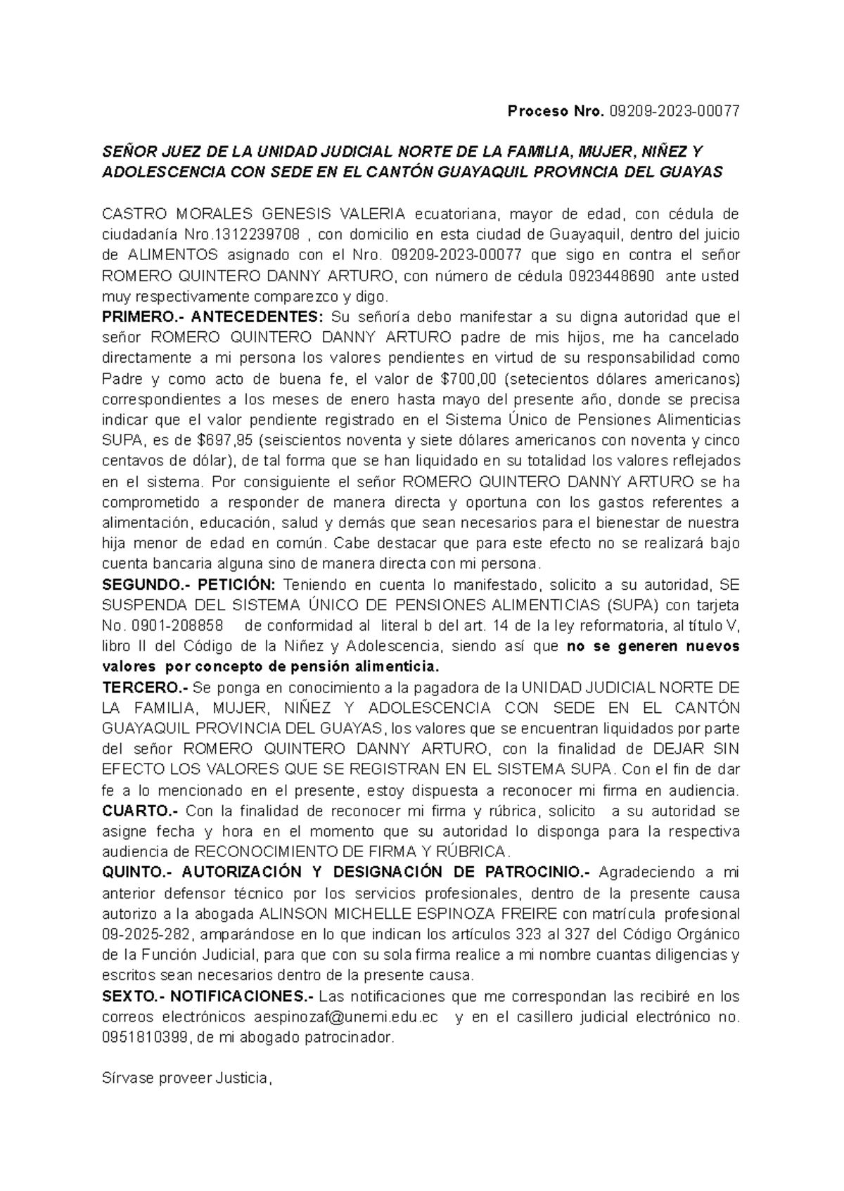 Suspensión de Pensiones Alimenticias en el Sistema SUPA - Studocu