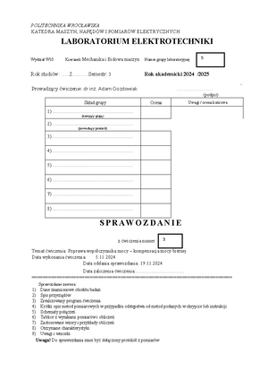 Elektrotechnika-lab-template-blank - POLITECHNIKA WROCŁAWSKA KATEDRA ...