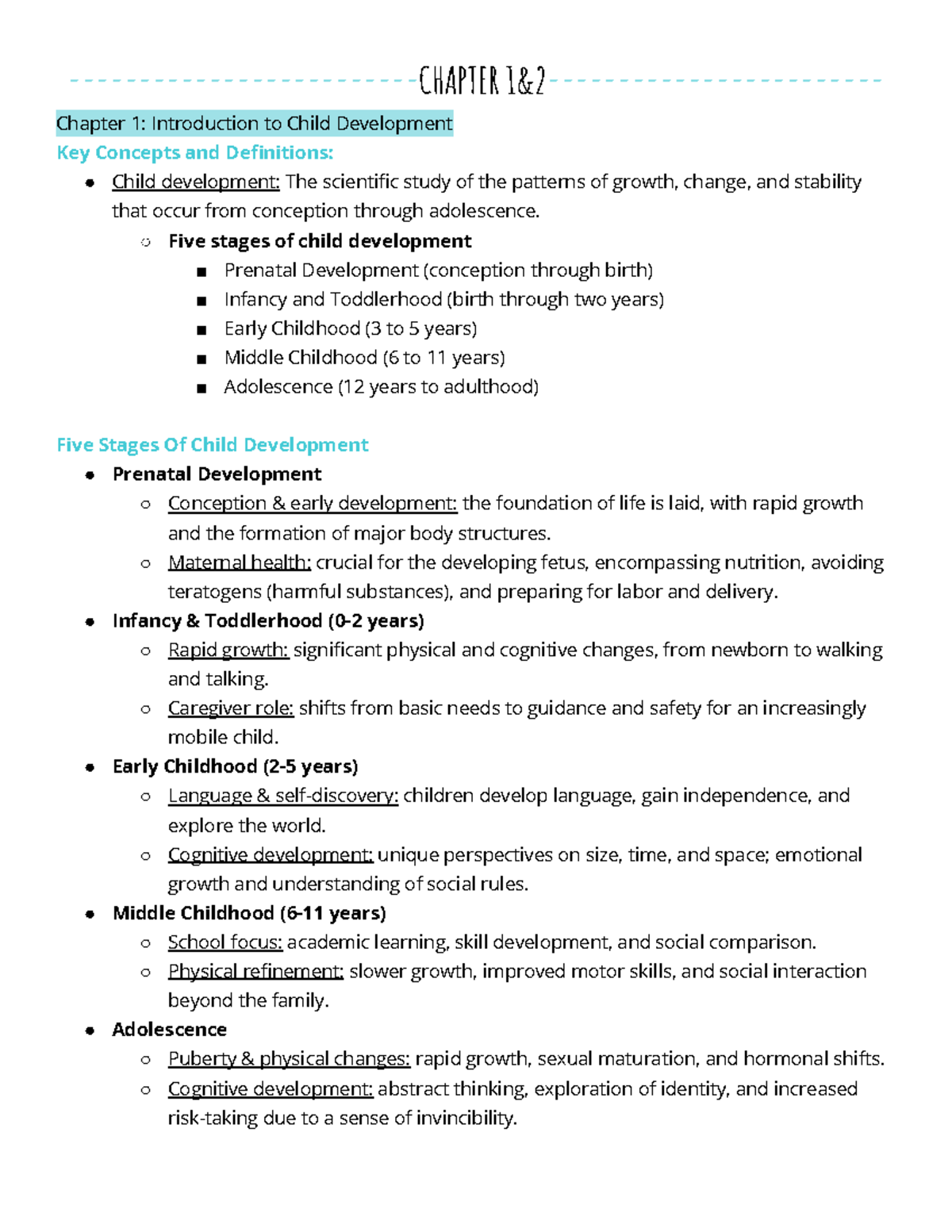 Child Development: An Overview of Prenatal Stages and Theories -CHAPTER ...
