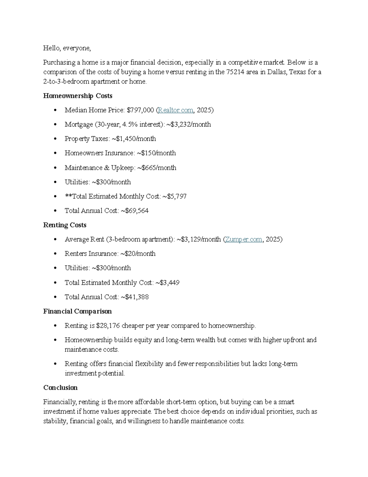 FIN250Discussion Mod Four 2025 - Hello, everyone, Purchasing a home is ...