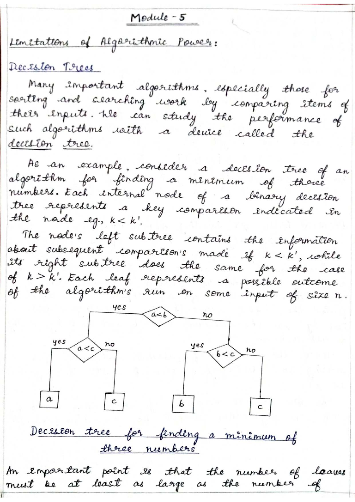 DAA Module 5 - Limitations of Algorithmic Power: Decision Trees & NP ...