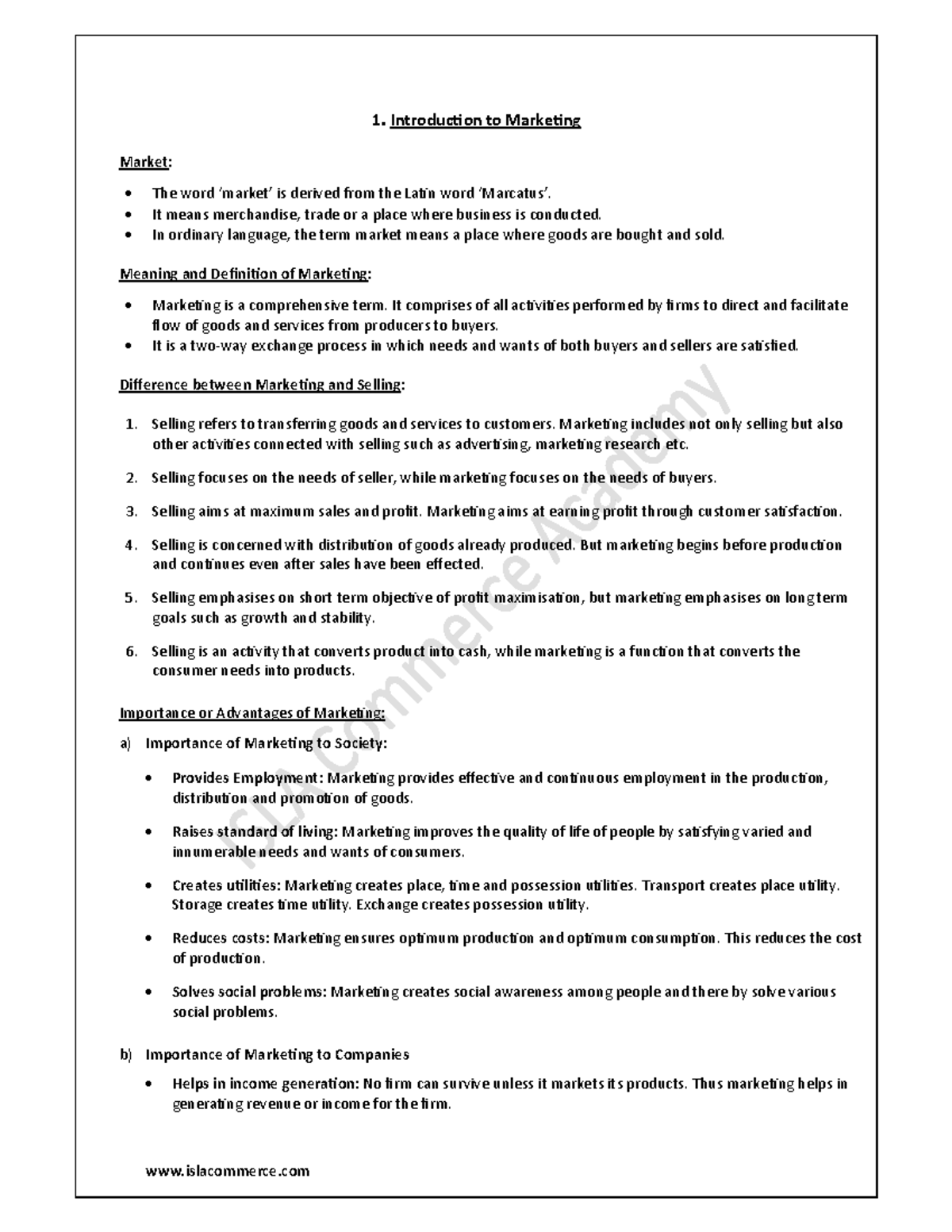 Introduction to Marketing Concepts - Course Code: MKT 394 - Studocu