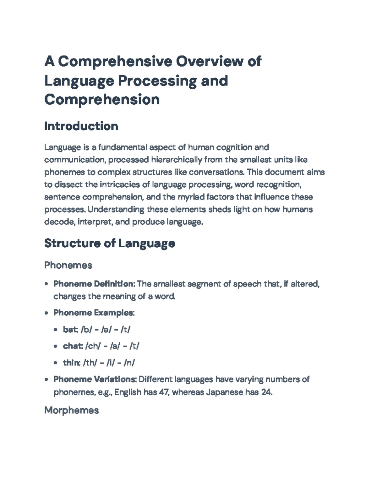 Understanding Language Processing and Comprehension: A Deep Dive - A ...