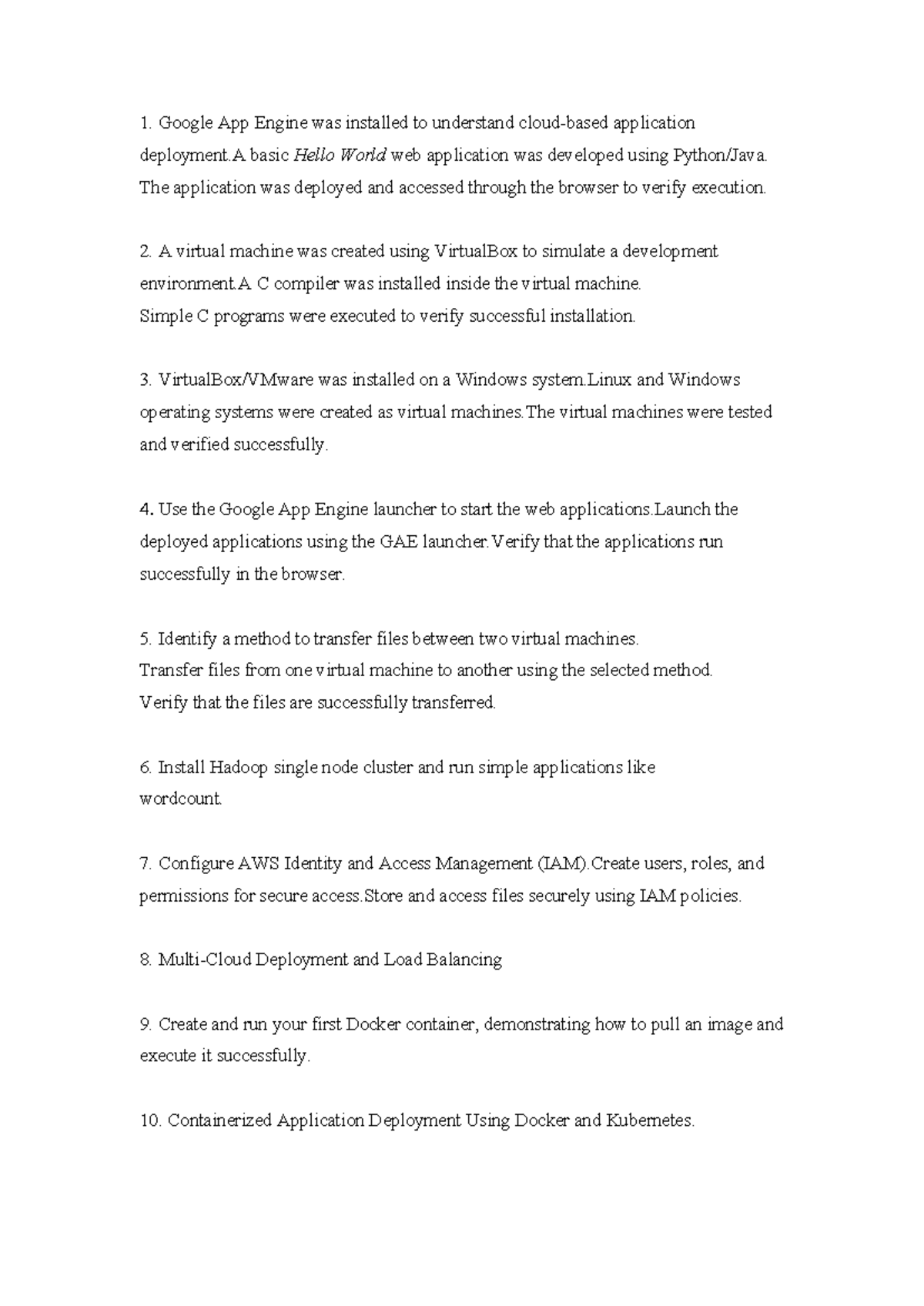 CC Lab Final Exam Practical Notes: App Deployment & VM Setup - Studocu