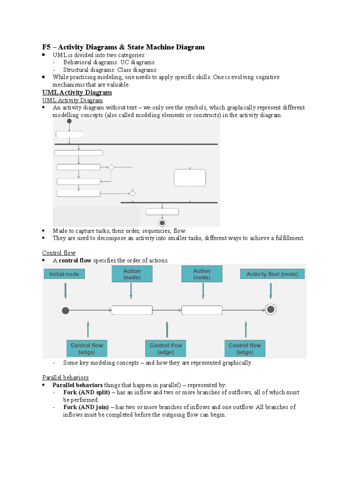 F5 - UML Activity & State Machine Diagrams Lecture Notes OOS - Studocu