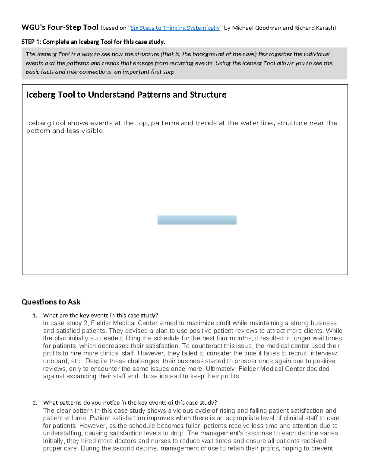 D458 TASK Three - WGU's Four-Step Tool (based on 