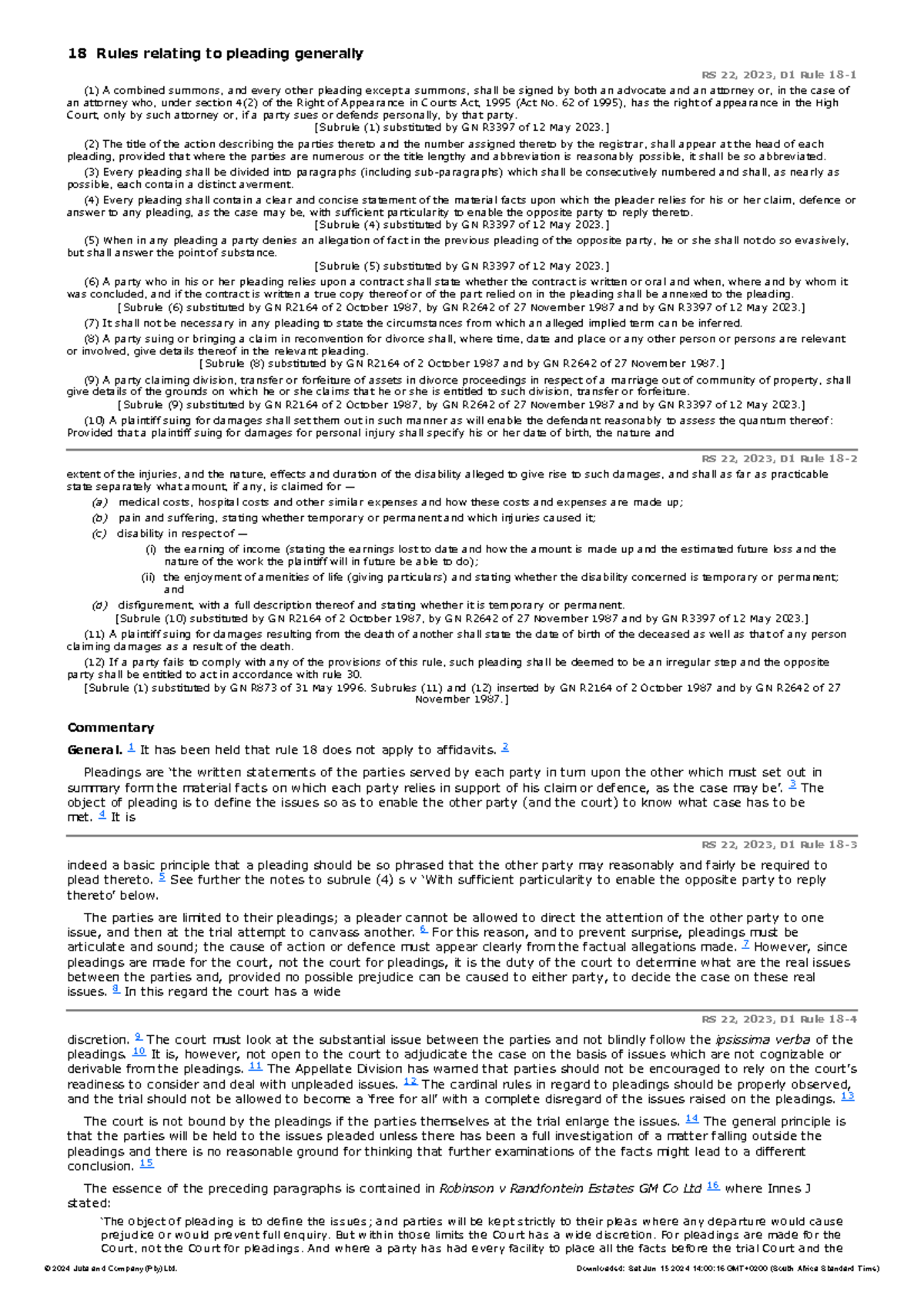 Rule 18 - rules on pleadings - 18 Rules relating to pleading generally ...
