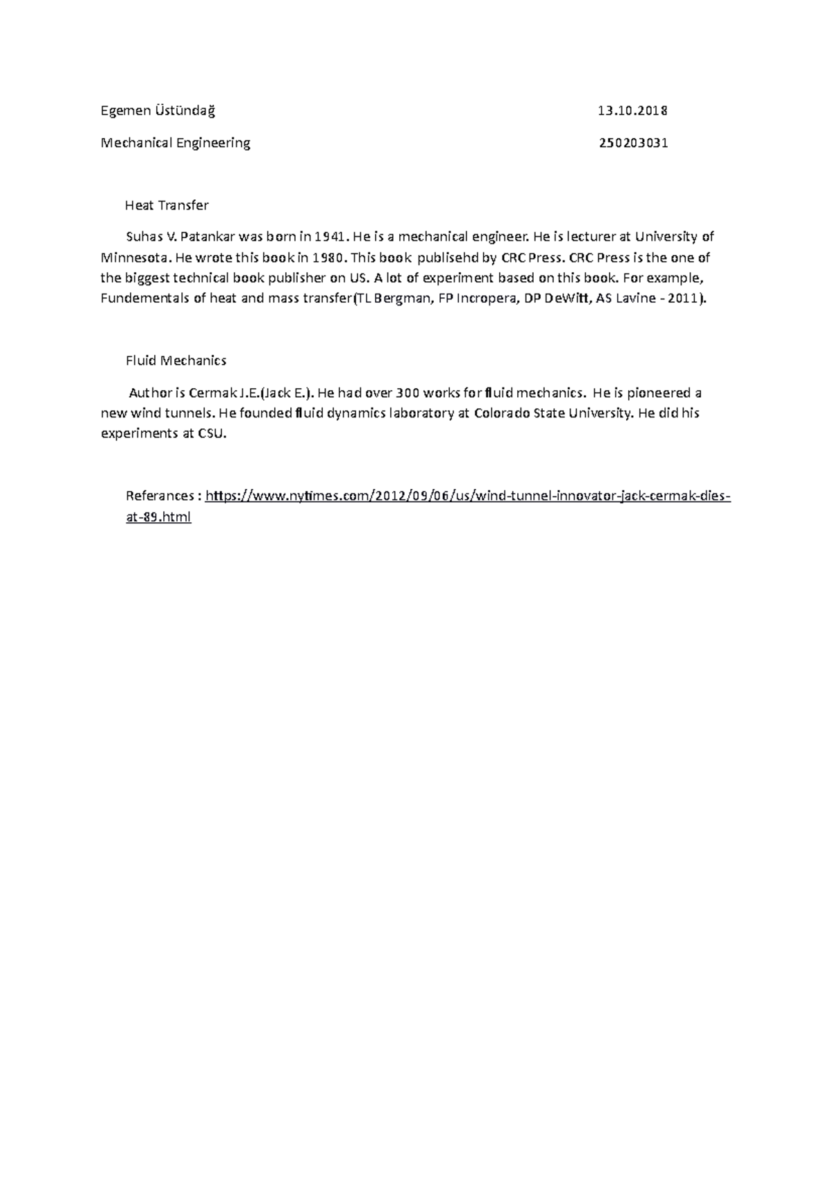 ME 250203031 - Heat Transfer & Fluid Mechanics Overview - Studocu